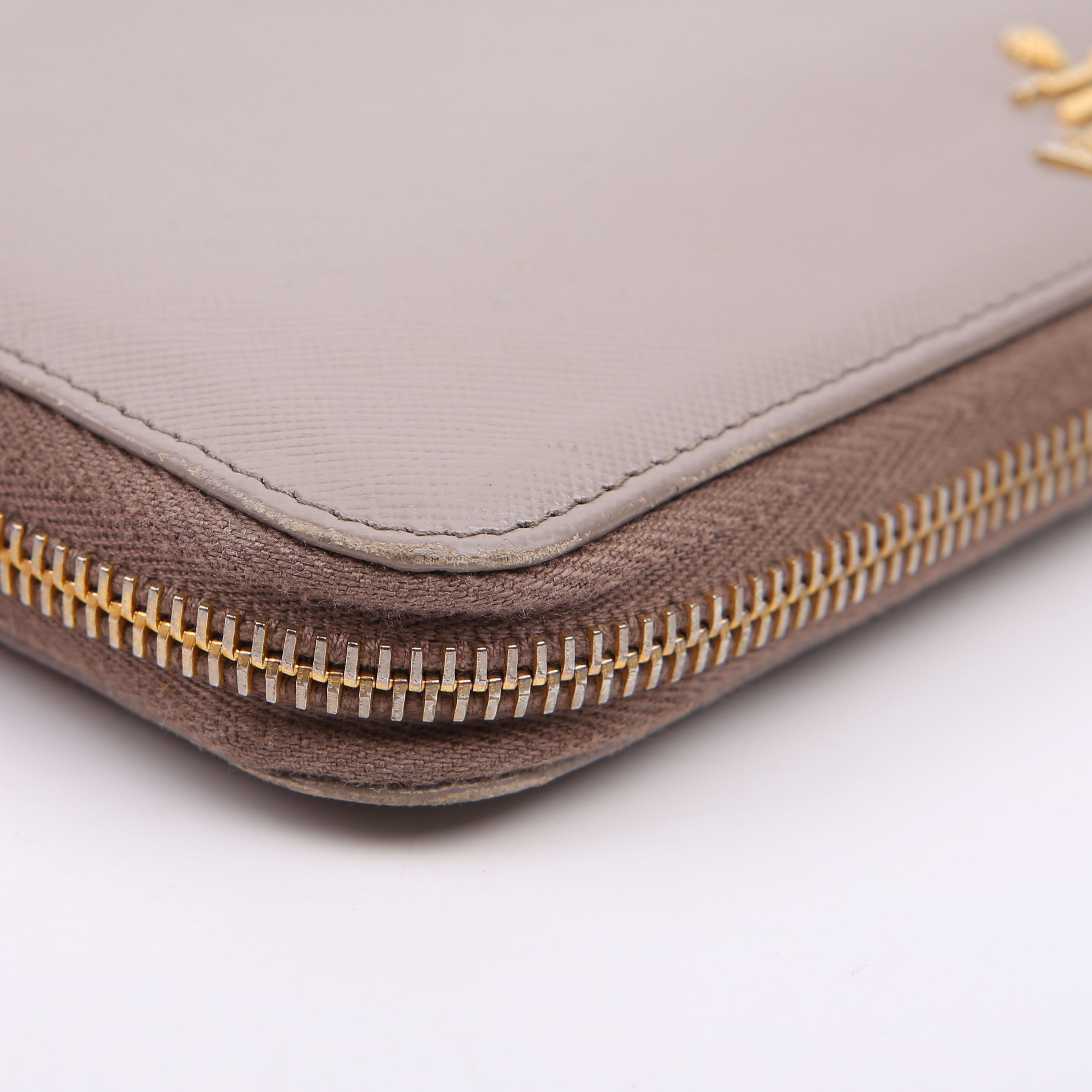 Prada Saffiano Zip Around Wallet Black