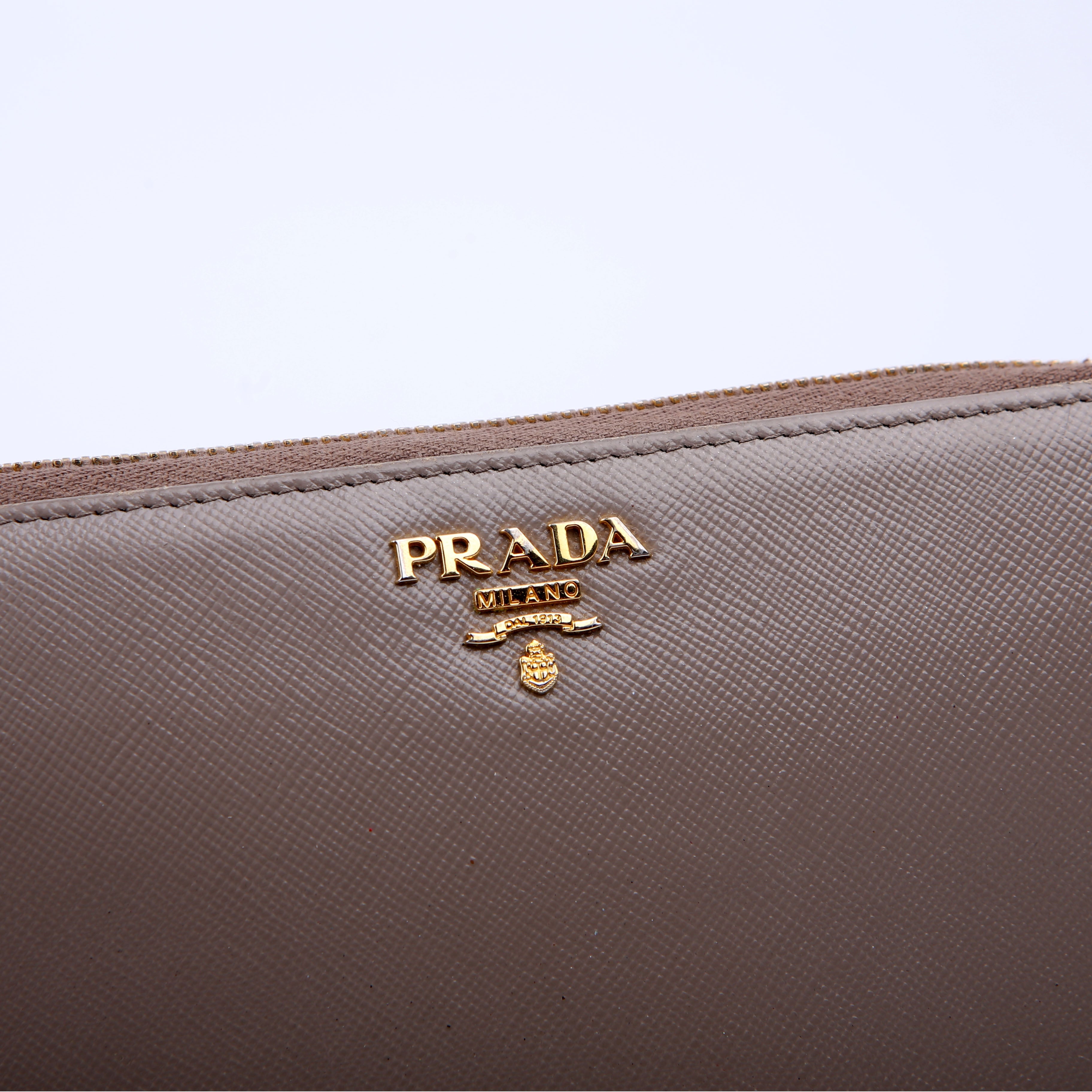 Prada Saffiano Zip Around Wallet Black
