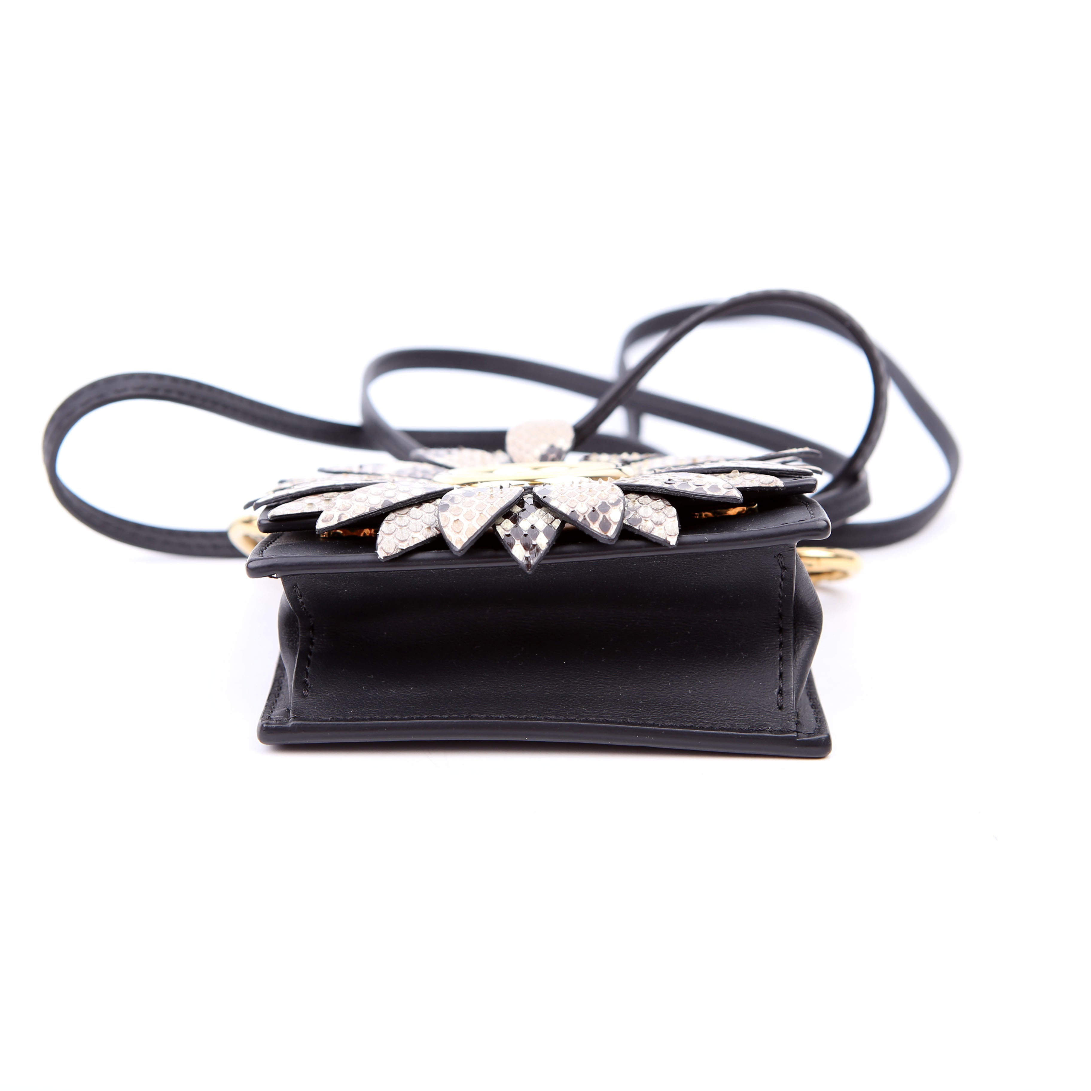 Fendi 8BS003 Kan I Micro Shoulder Vitello Flower F Is Fendi