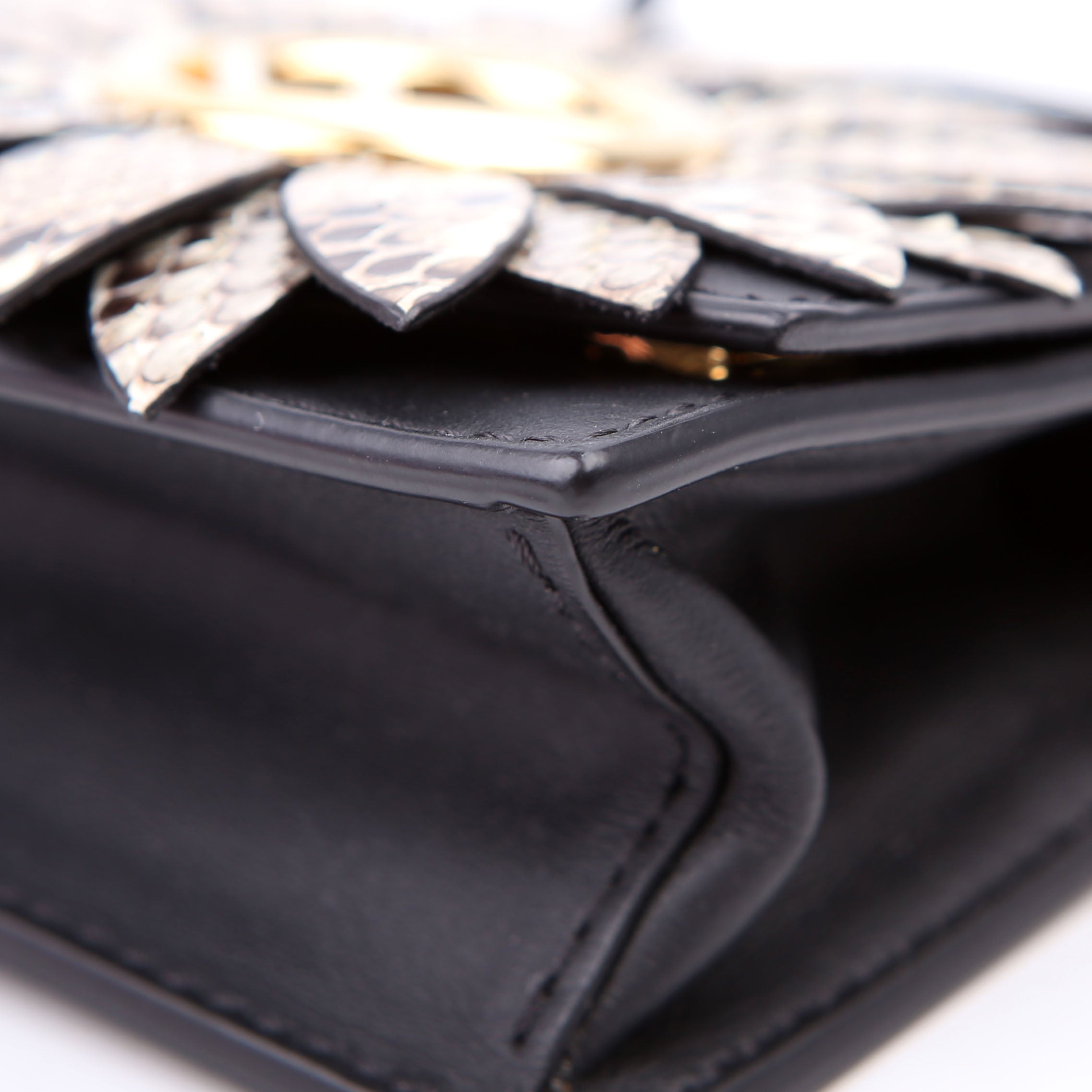 Fendi 8BS003 Kan I Micro Shoulder Vitello Flower F Is Fendi