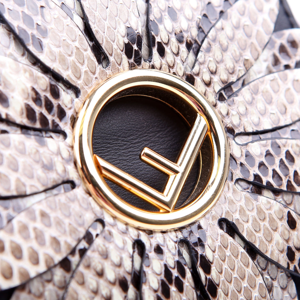 Fendi 8BS003 Kan I Micro Shoulder Vitello Flower F Is Fendi