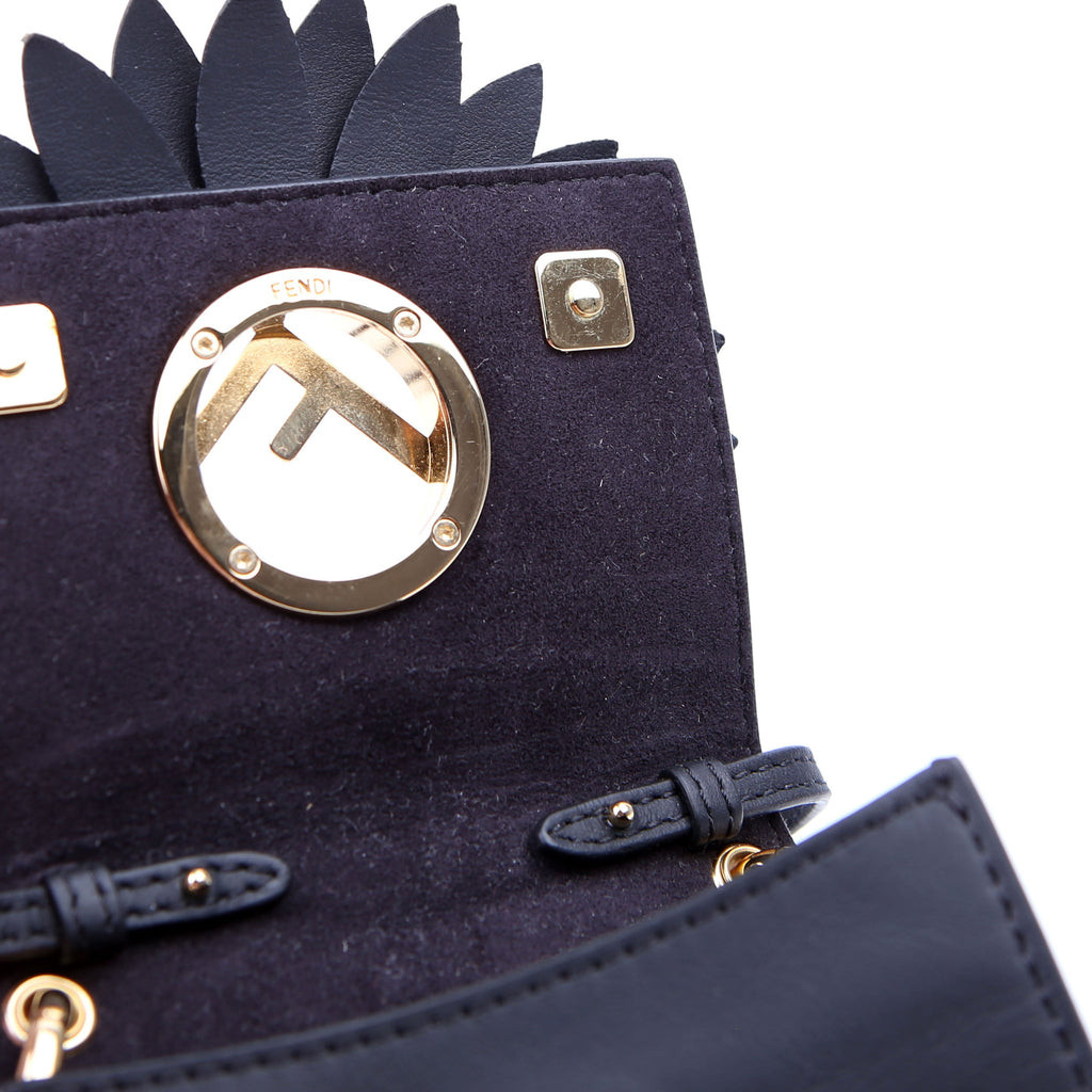 Fendi 8BS003 Kan I Micro Shoulder Vitello Flower F Is Fendi