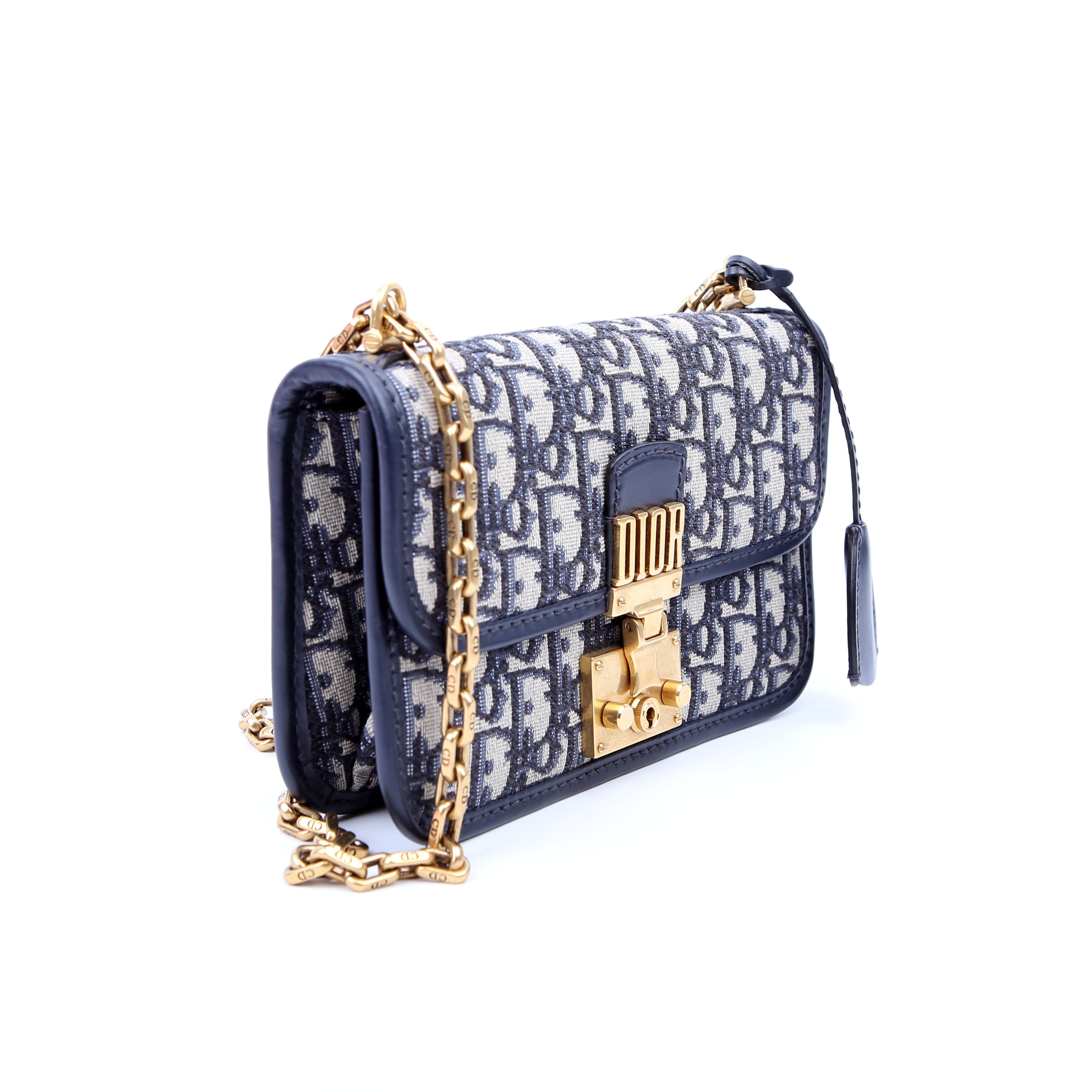 Dioraddict Wallet On Chain Oblique Blue
