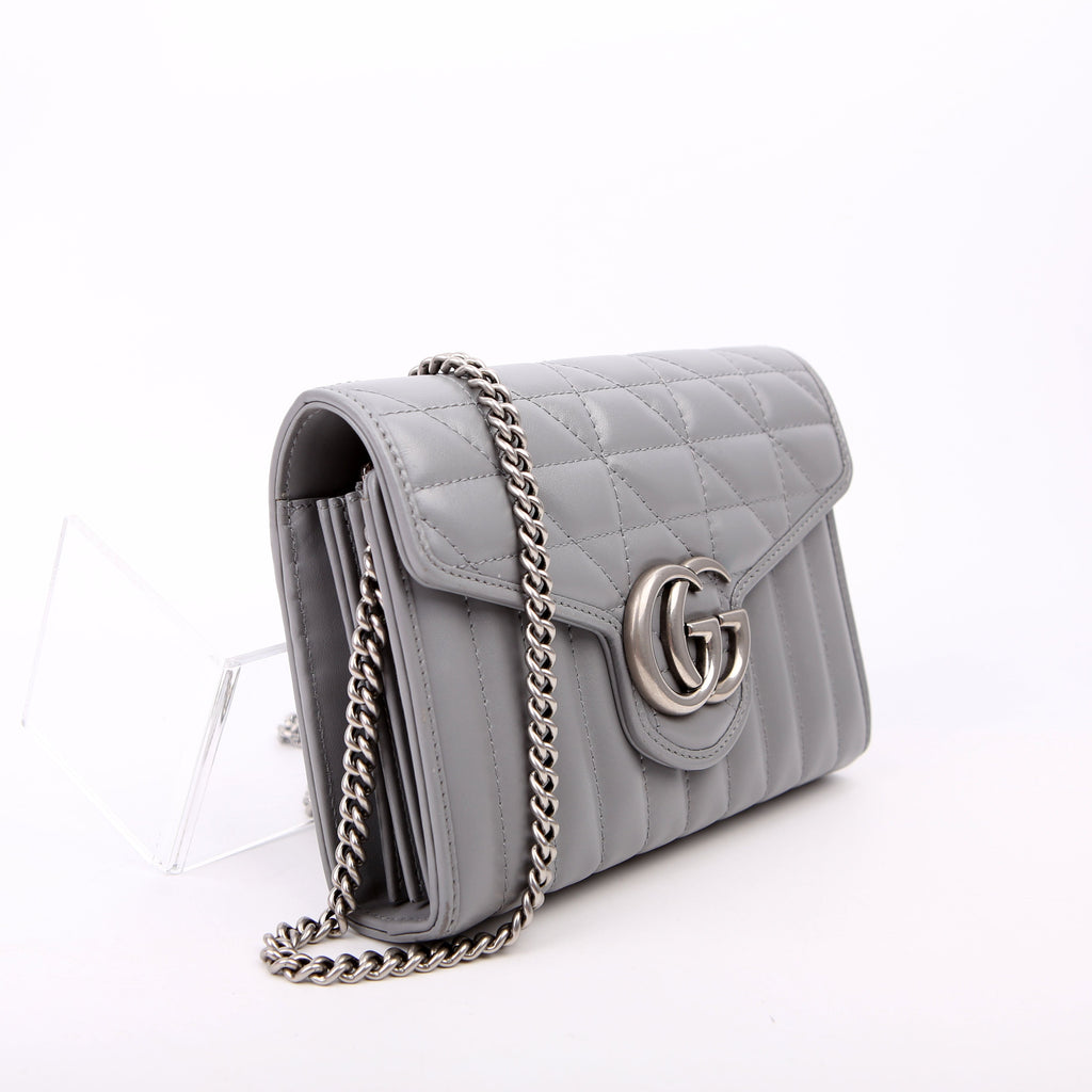 474575 Marmont Aria Chain Wallet Grey