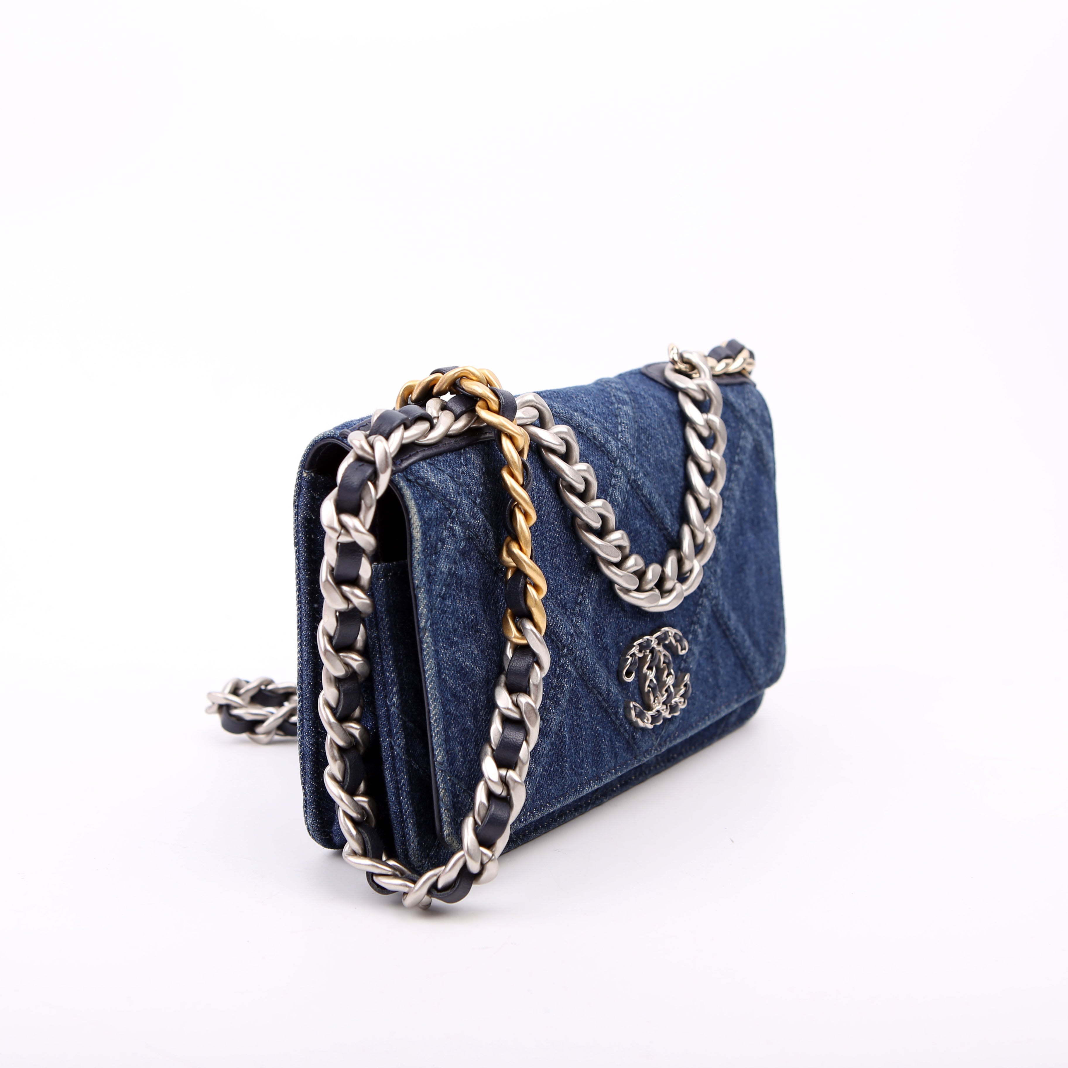 Chanel 19 WOC Quilted Denim RFID