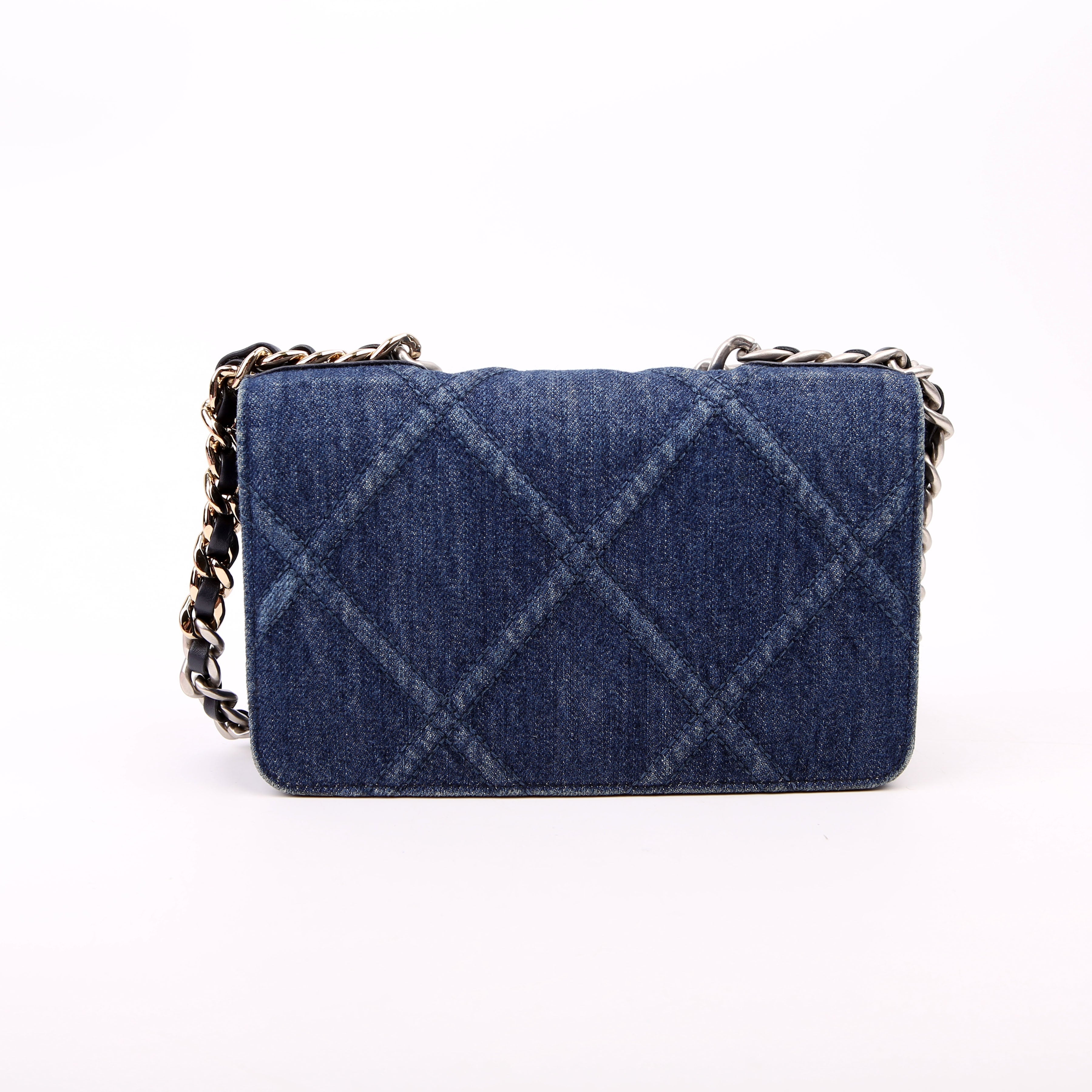 Chanel 19 WOC Quilted Denim RFID