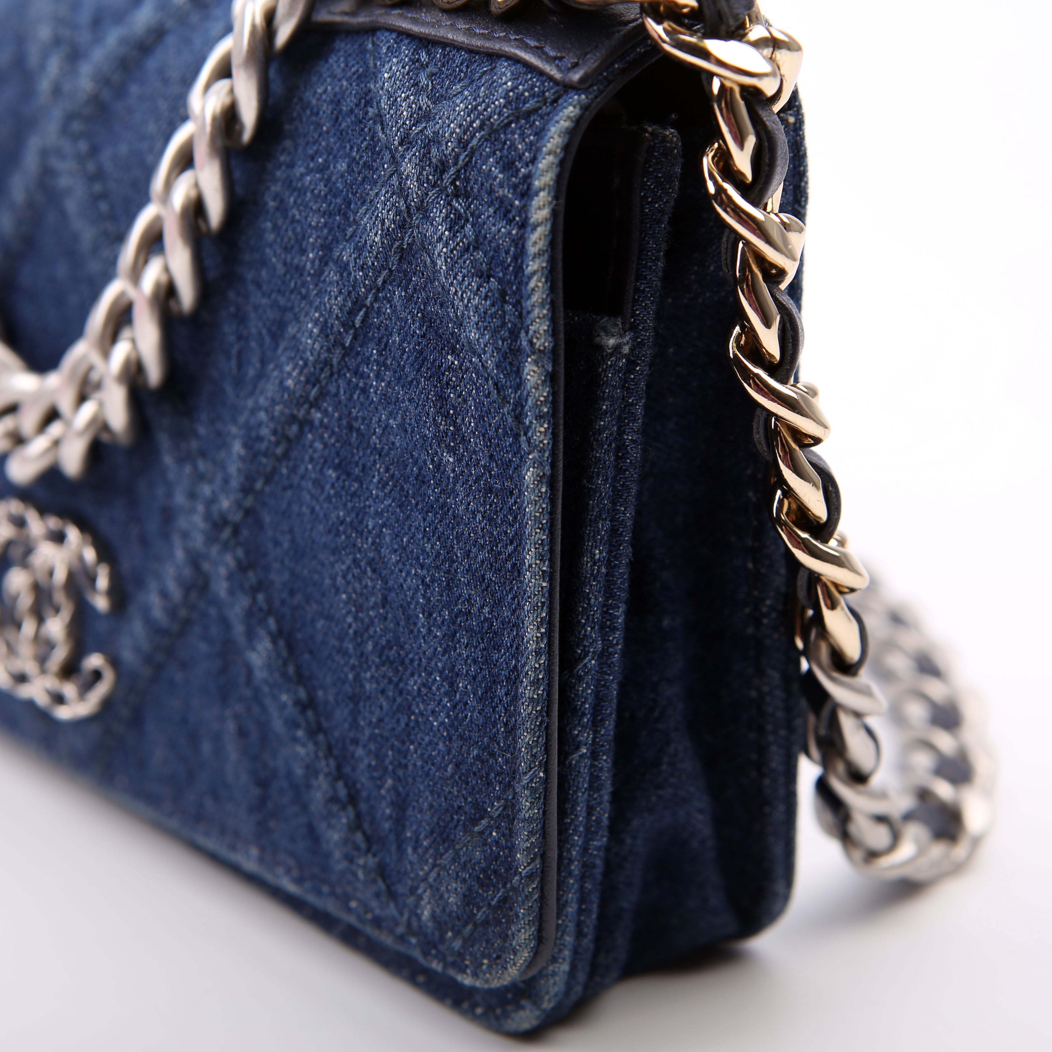 Chanel 19 WOC Quilted Denim RFID