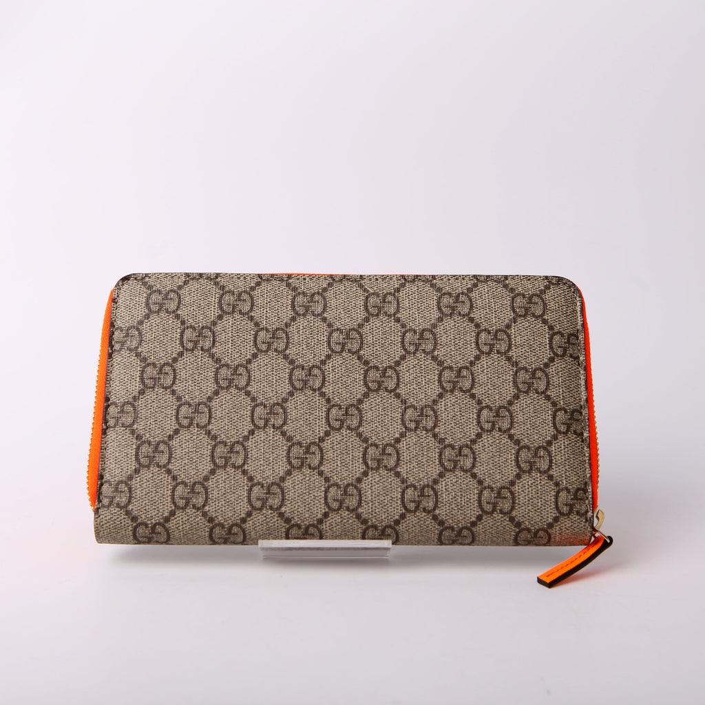 323224 GG Supreme Zip Around Wallet Orange