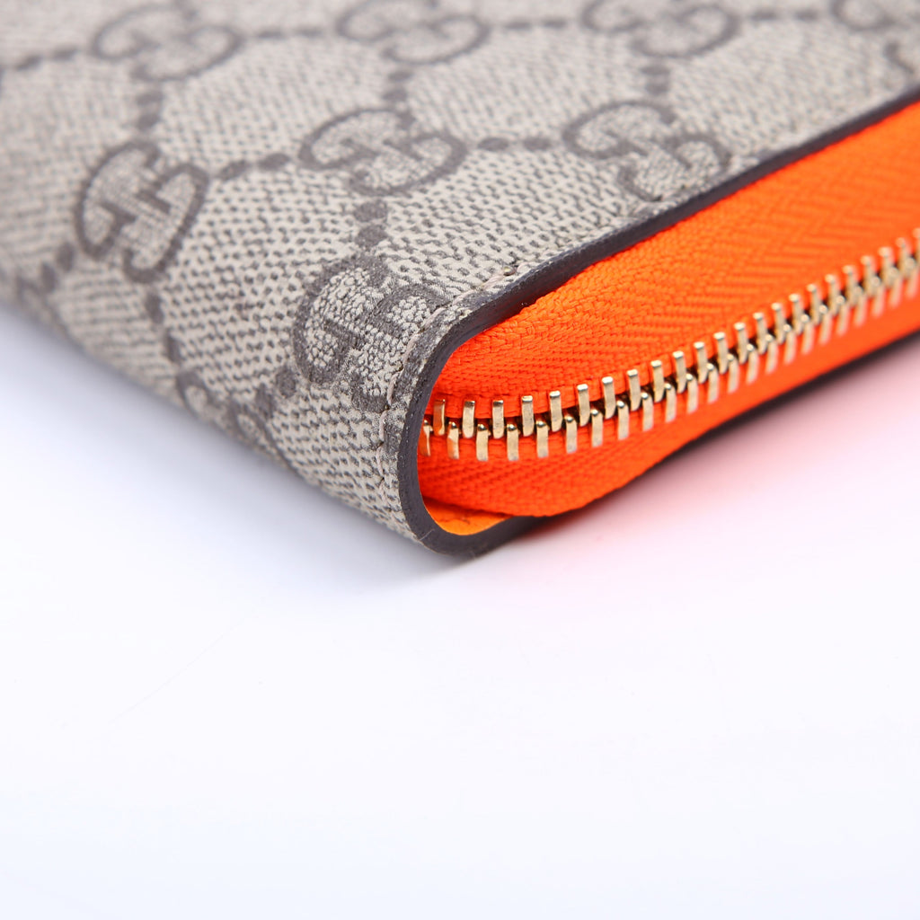 323224 GG Supreme Zip Around Wallet Orange