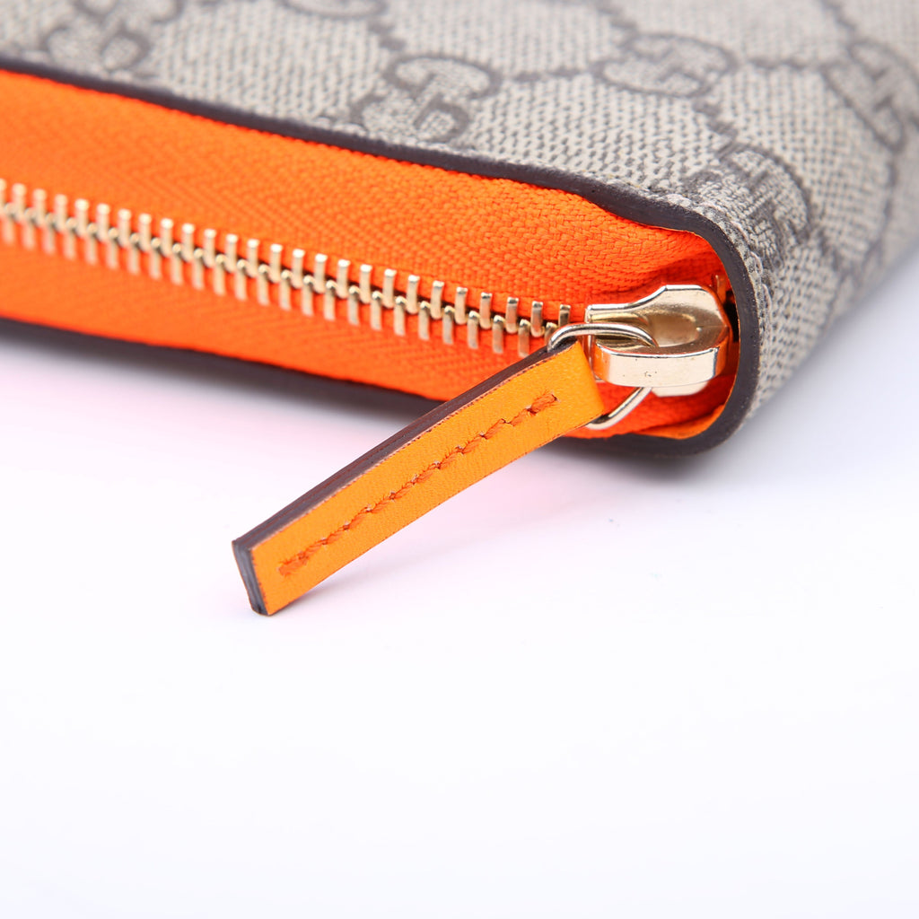 323224 GG Supreme Zip Around Wallet Orange