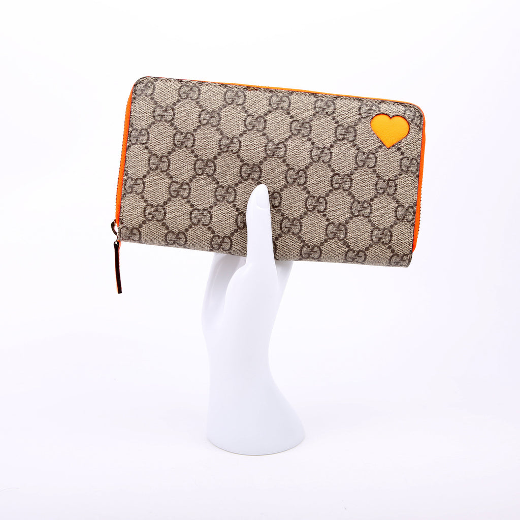 323224 GG Supreme Zip Around Wallet Orange