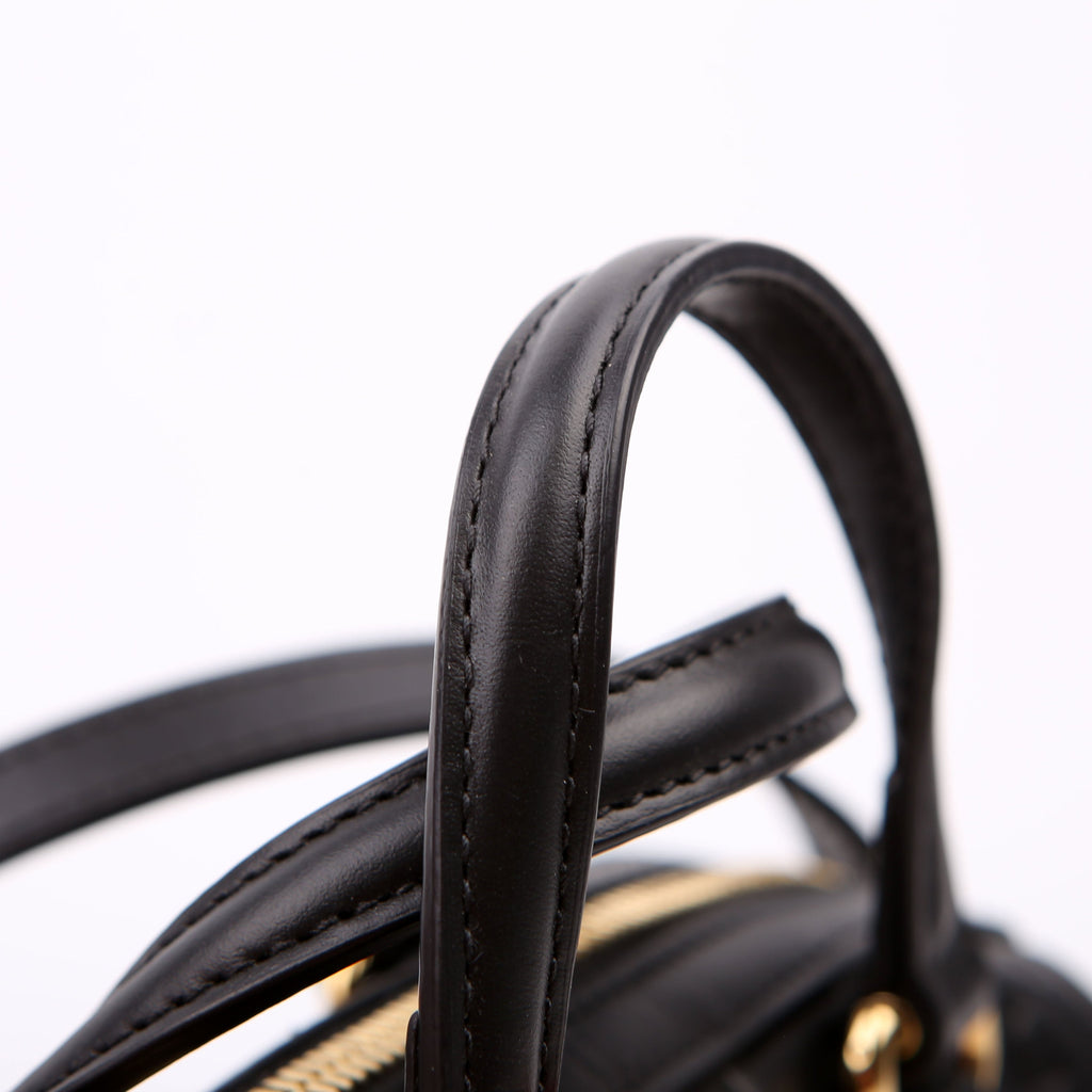 790130 Jumbo GG Leather Mini Boston Black