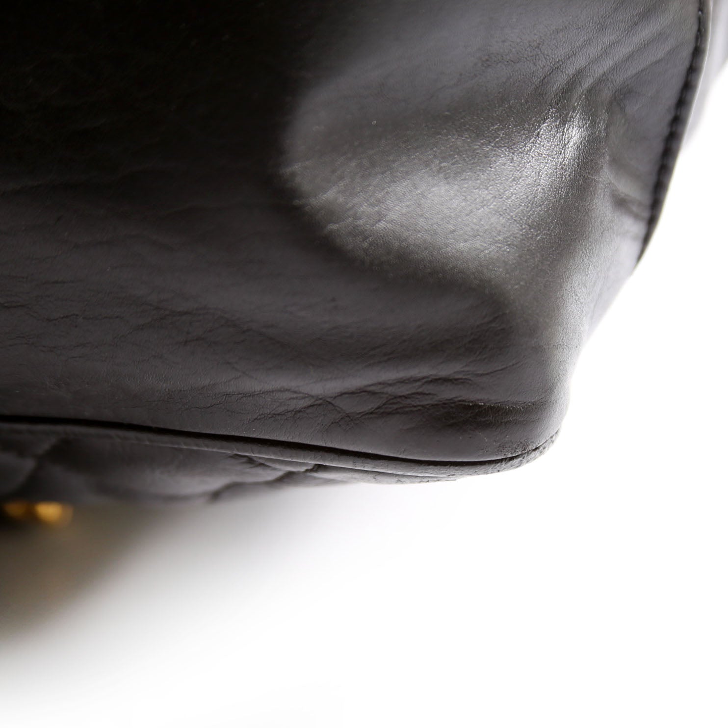 Quilted Lambskin Chain Shoulder Tote 1M Black