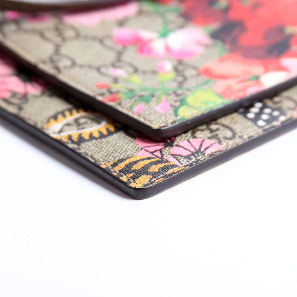 Gucci 454111 GG Supreme Blooms/Bengal Double Zip Shoulder Bag