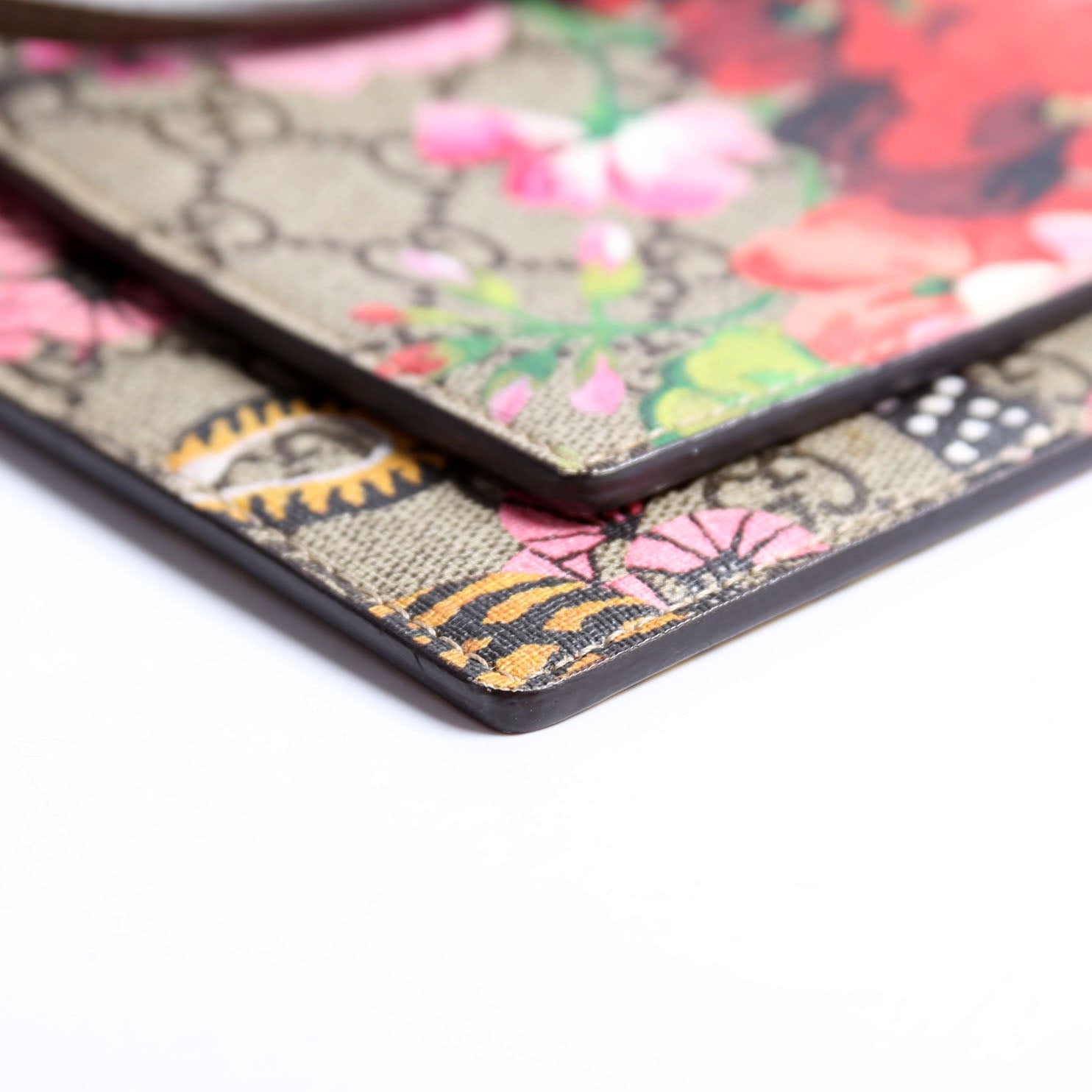 Gucci 454111 GG Supreme Blooms/Bengal Double Zip Shoulder Bag
