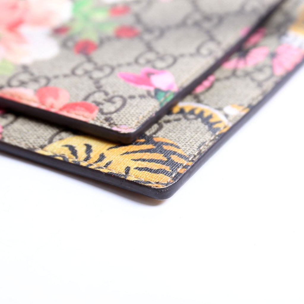 Gucci 454111 GG Supreme Blooms/Bengal Double Zip Shoulder Bag