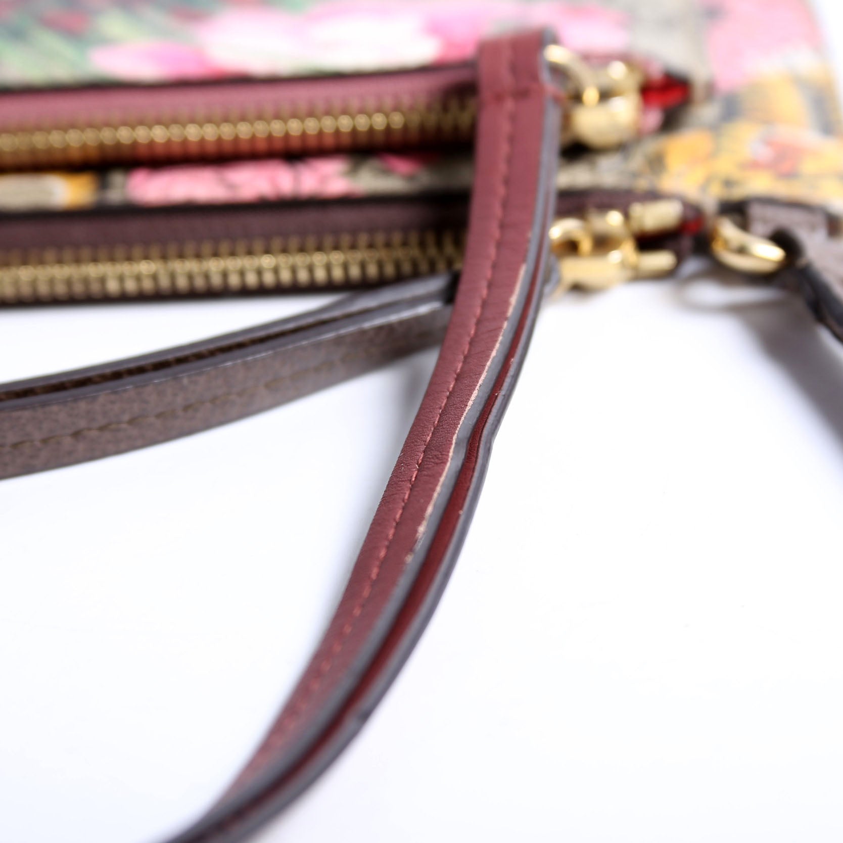 Gucci 454111 GG Supreme Blooms/Bengal Double Zip Shoulder Bag