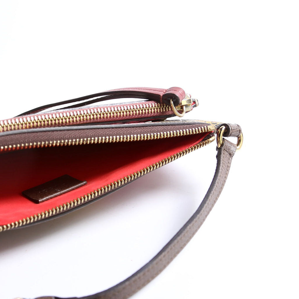 Gucci 454111 GG Supreme Blooms/Bengal Double Zip Shoulder Bag
