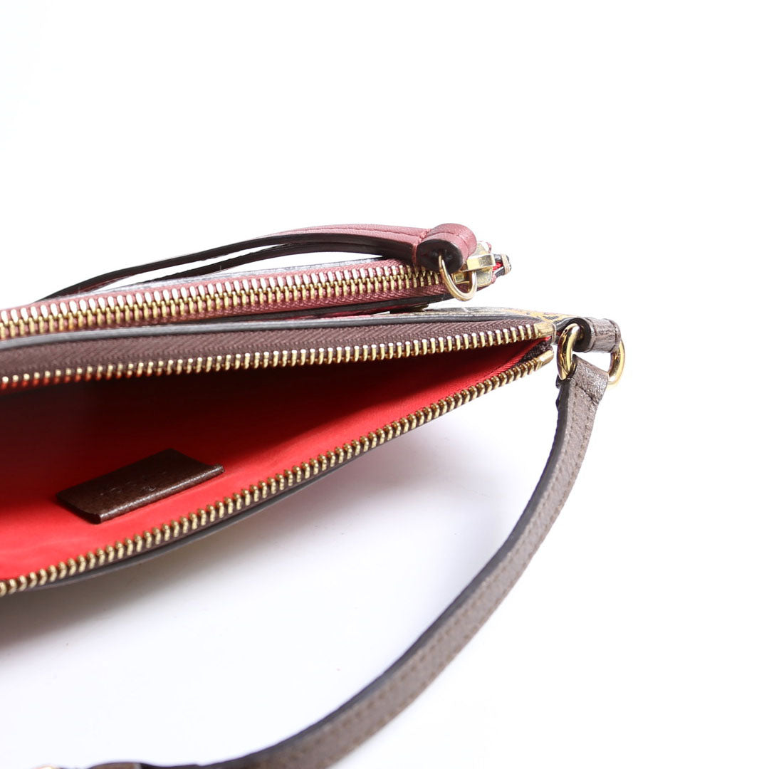 Gucci 454111 GG Supreme Blooms/Bengal Double Zip Shoulder Bag