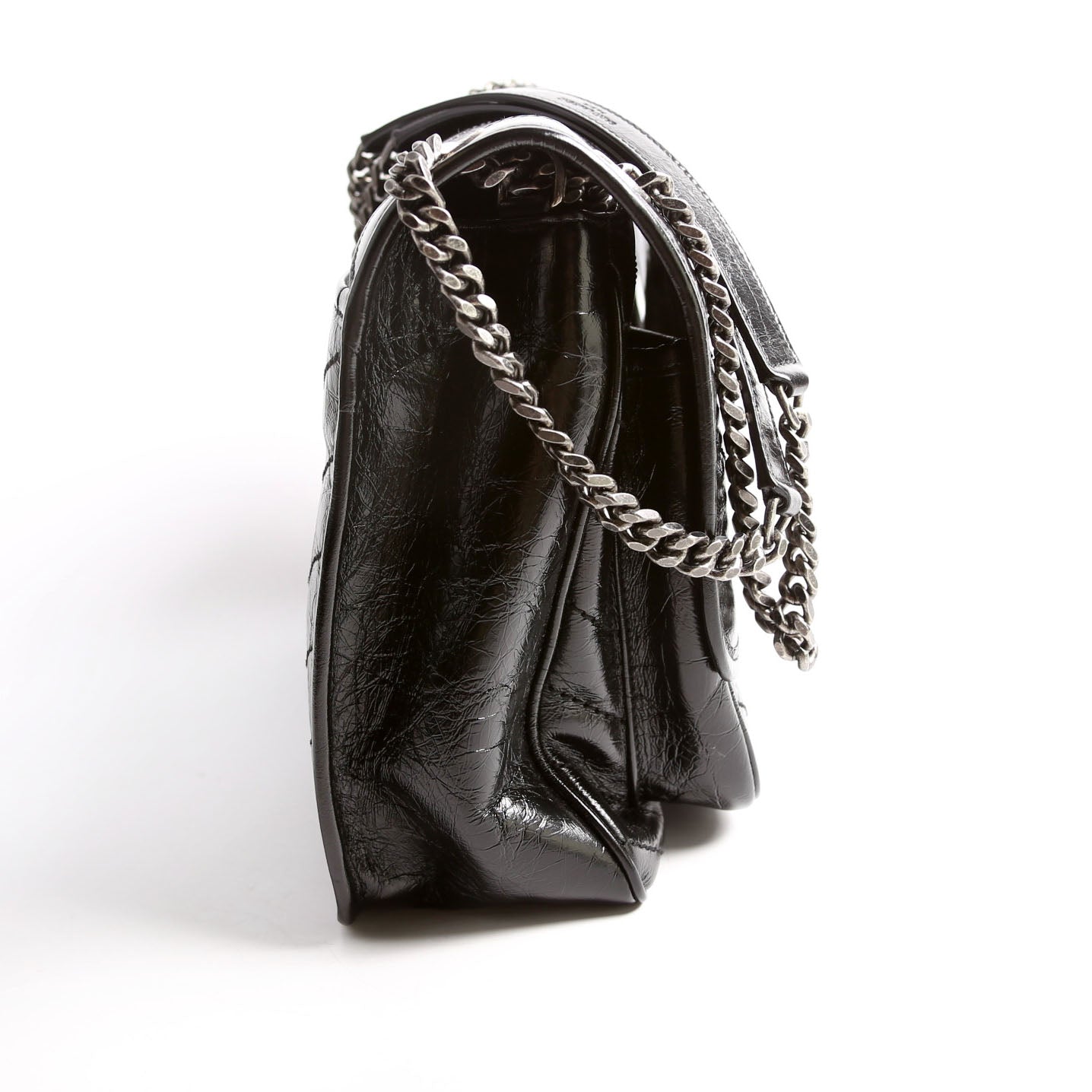Niki Large Crinkled Leather 633157 Black