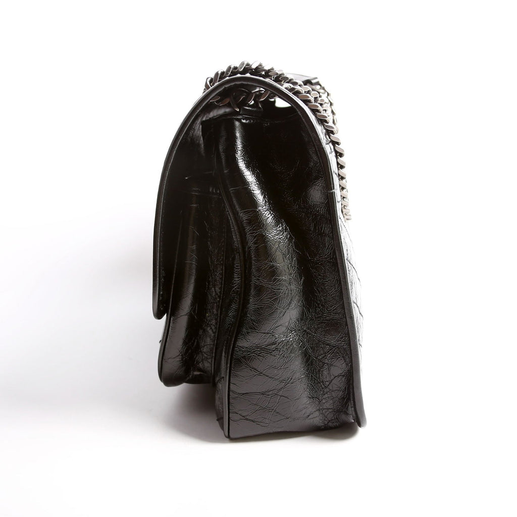 Niki Large Crinkled Leather 633157 Black