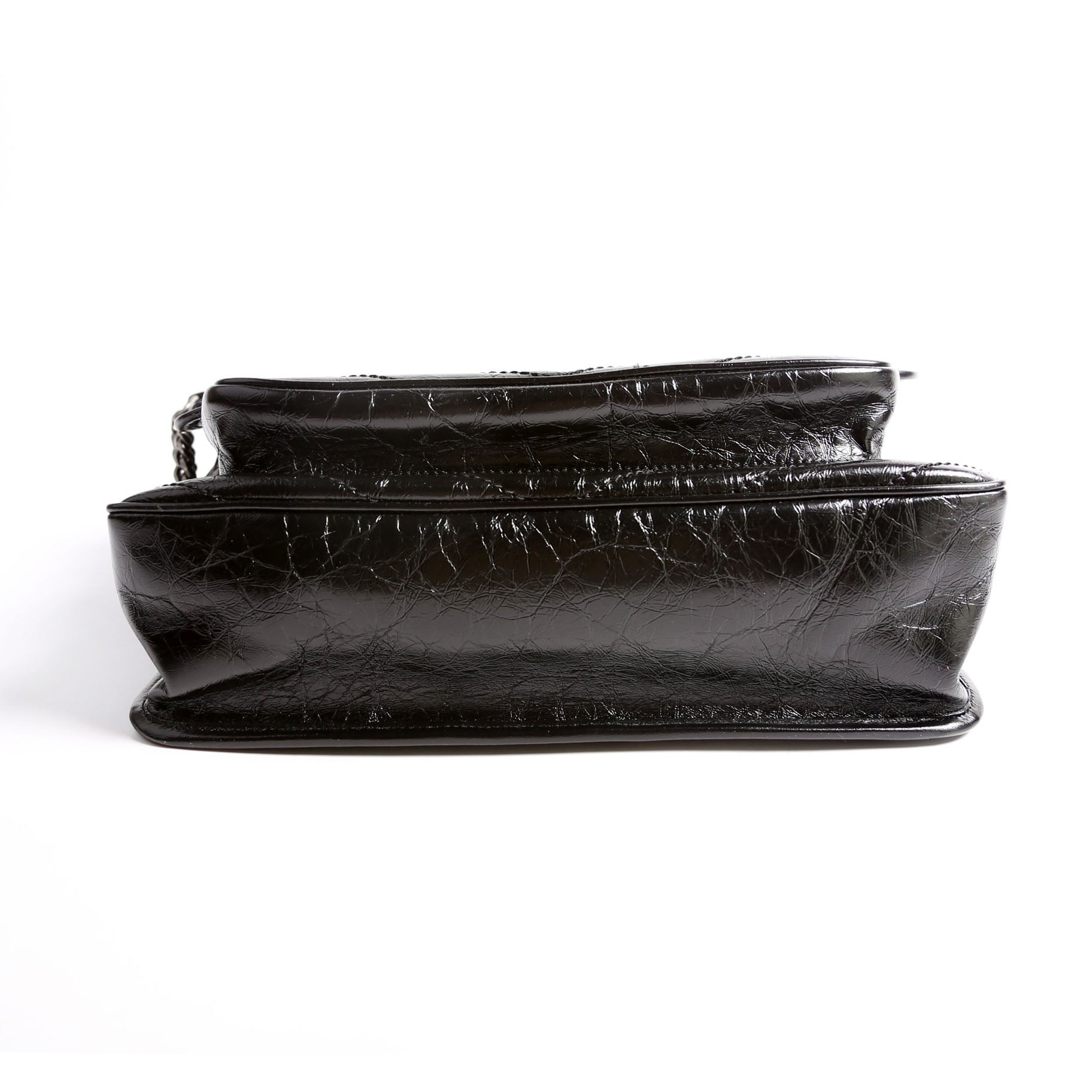Niki Large Crinkled Leather 633157 Black
