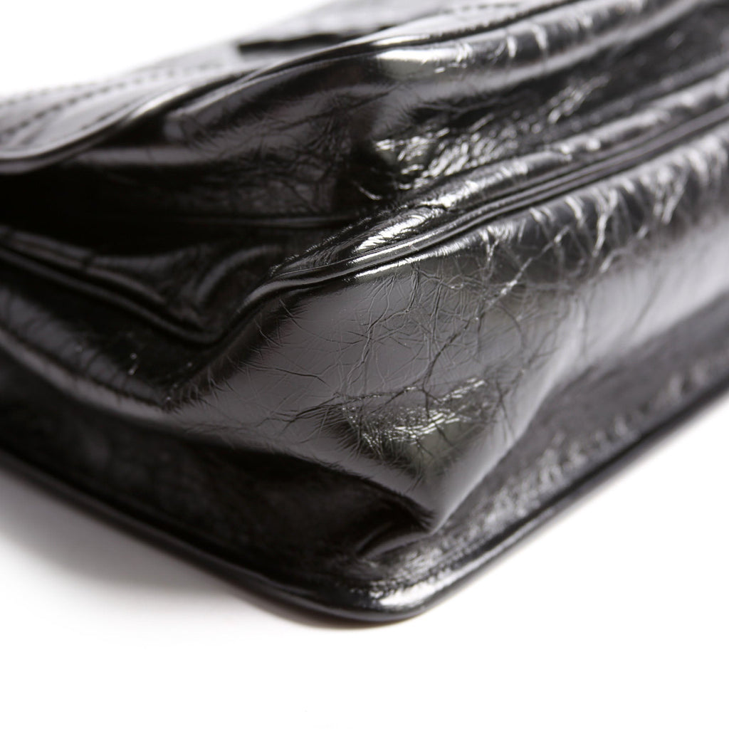 Niki Large Crinkled Leather 633157 Black