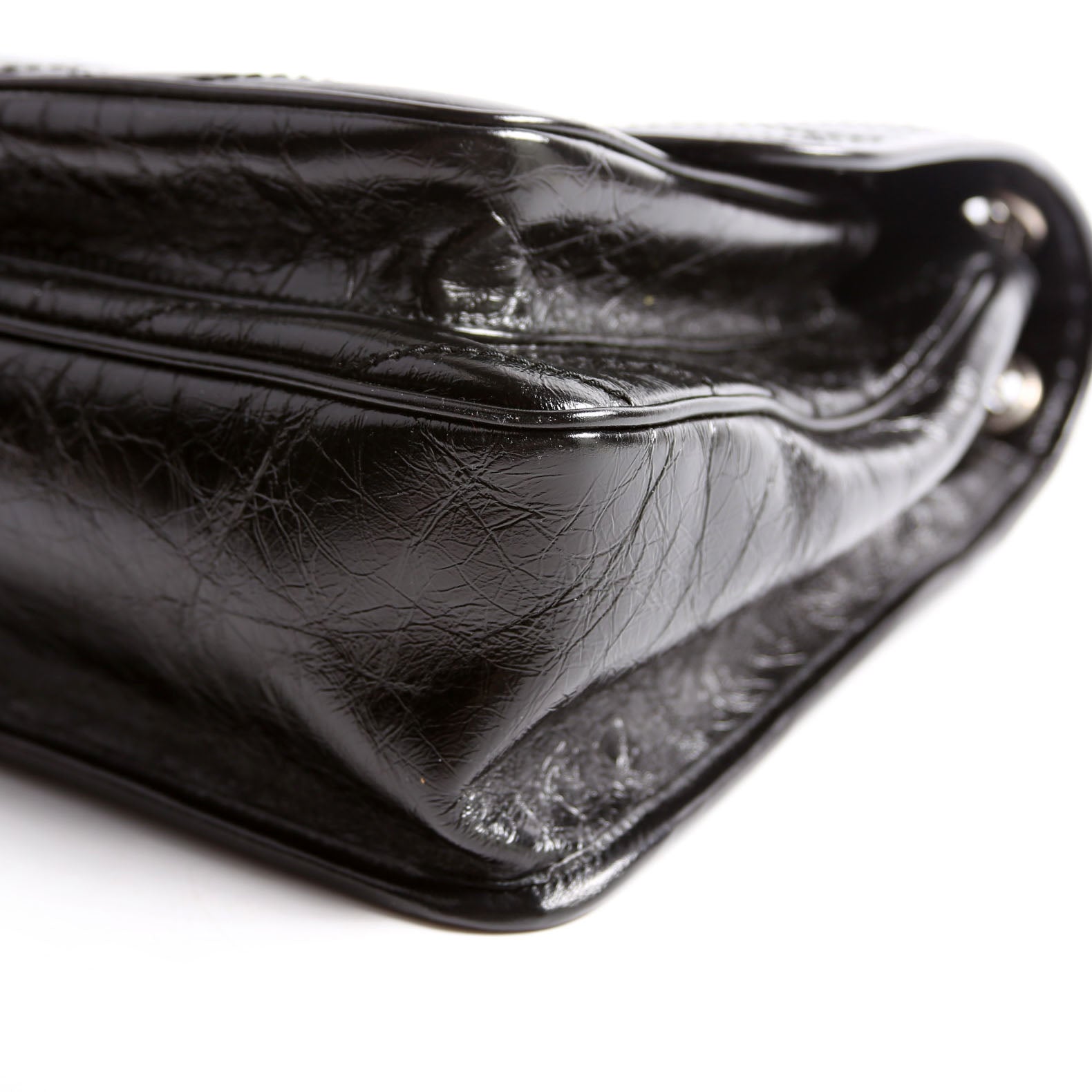 Niki Large Crinkled Leather 633157 Black