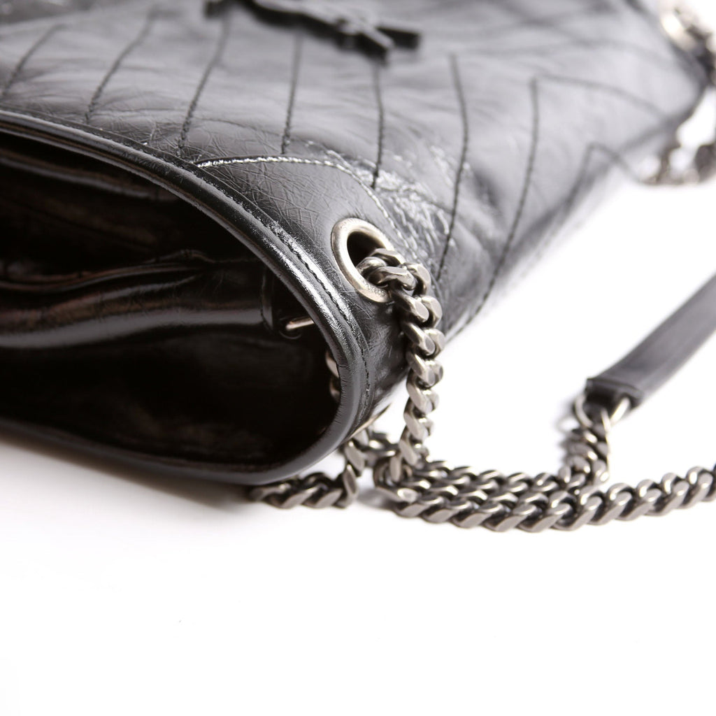 Niki Large Crinkled Leather 633157 Black