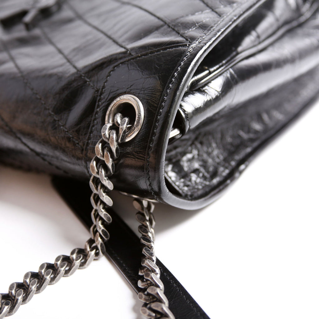 Niki Large Crinkled Leather 633157 Black