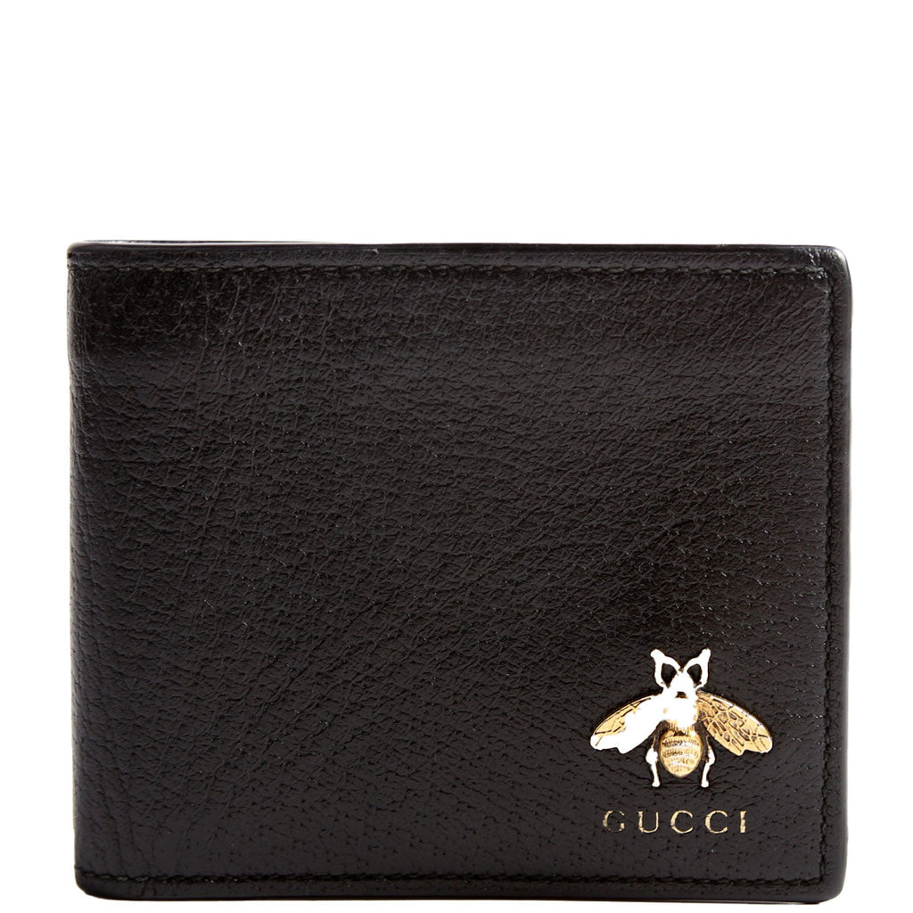 523664 Animalier Bee Leather Wallet Black