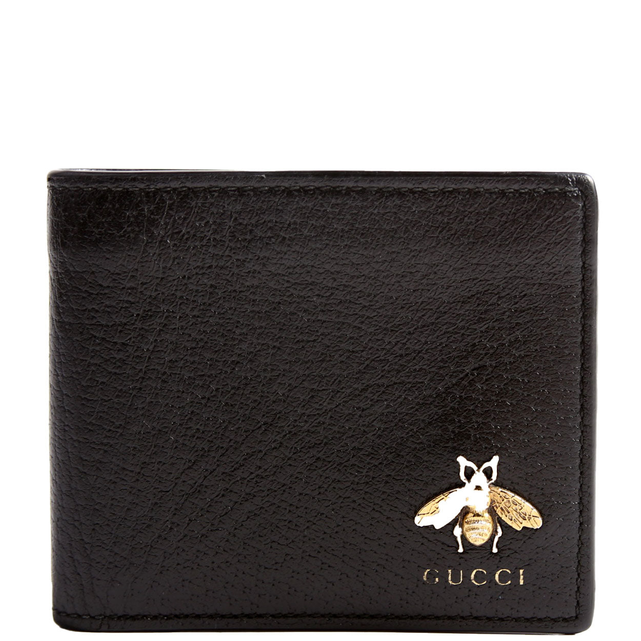 523664 Animalier Bee Leather Wallet Black