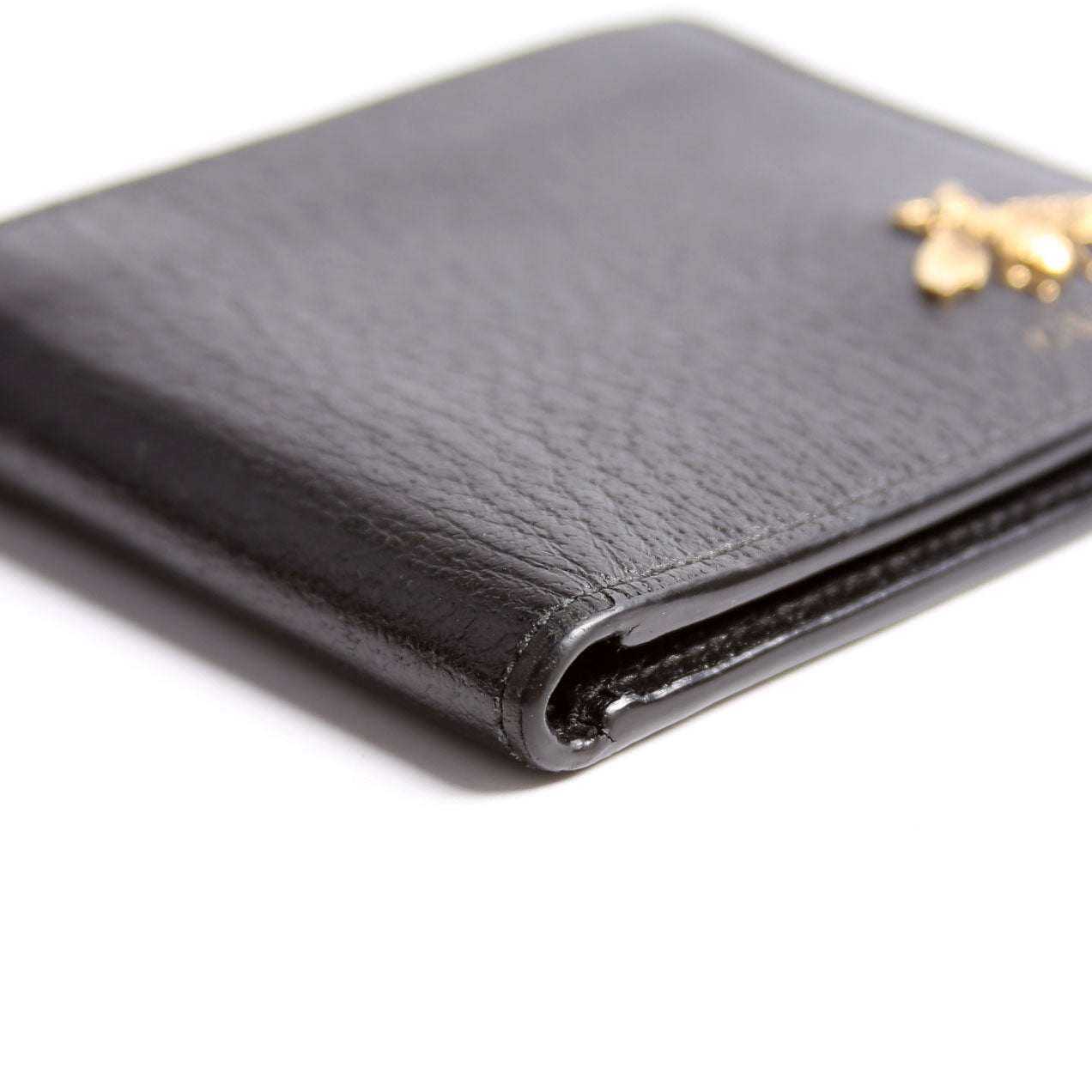 523664 Animalier Bee Leather Wallet Black