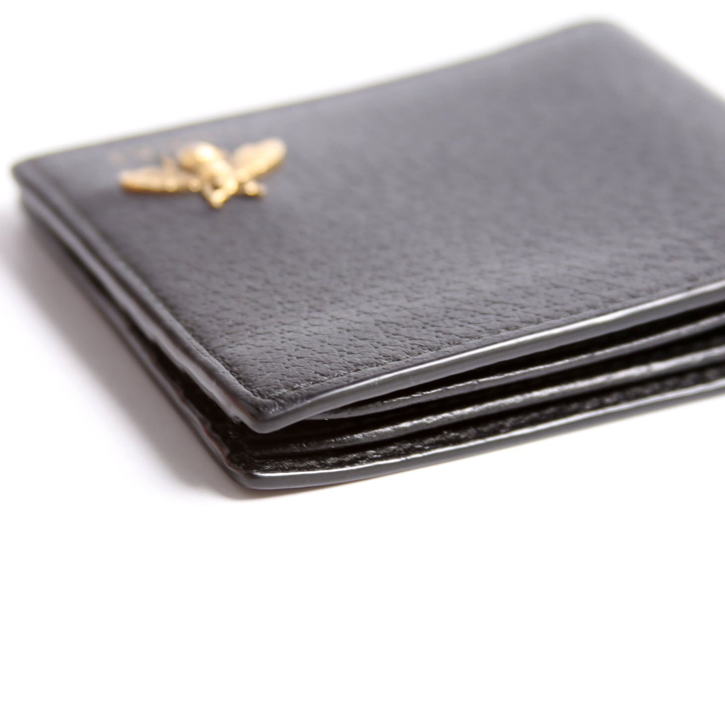 523664 Animalier Bee Leather Wallet Black