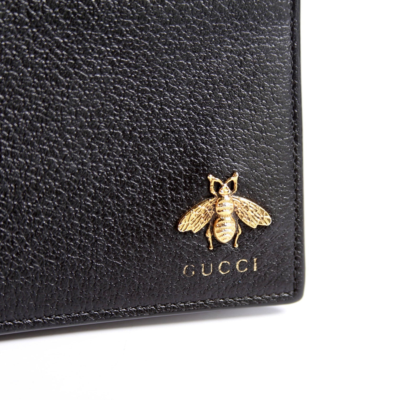 523664 Animalier Bee Leather Wallet Black