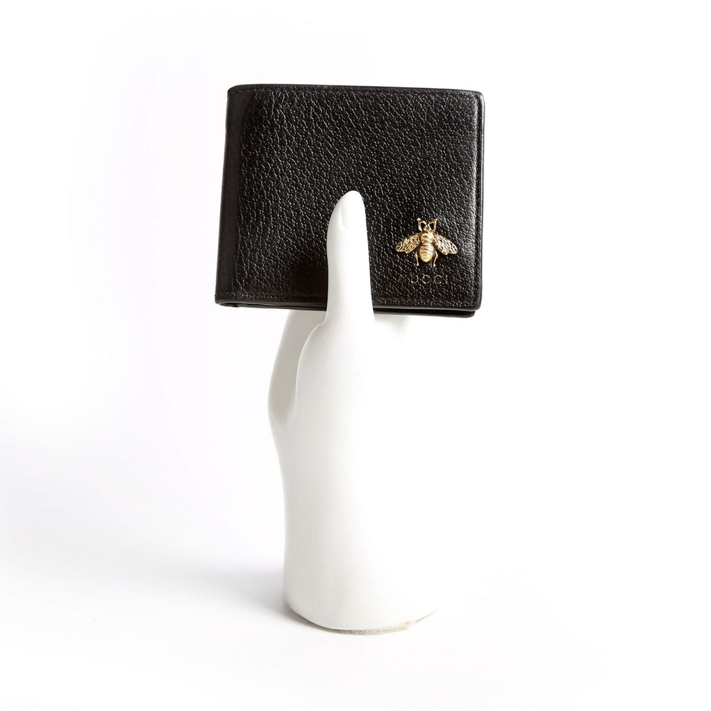 523664 Animalier Bee Leather Wallet Black