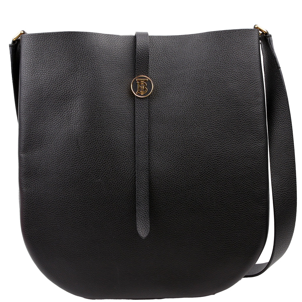Anne Grain Calfskin Saddle Bag Black