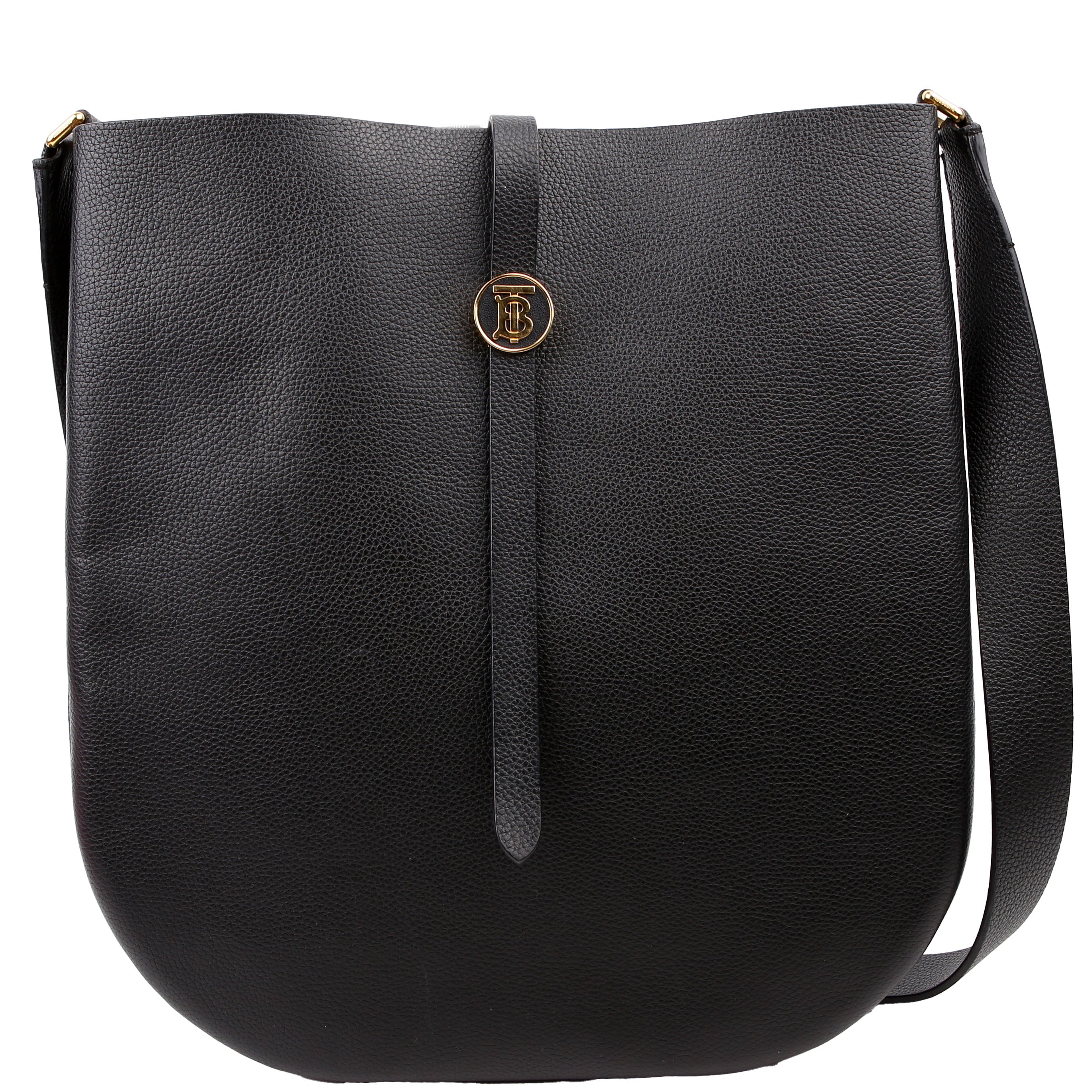 Anne Grain Calfskin Saddle Bag Black