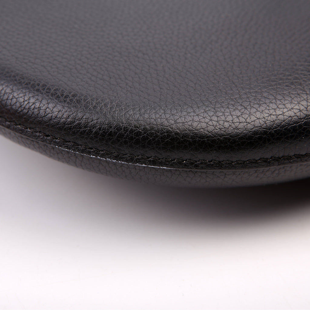 Anne Grain Calfskin Saddle Bag Black