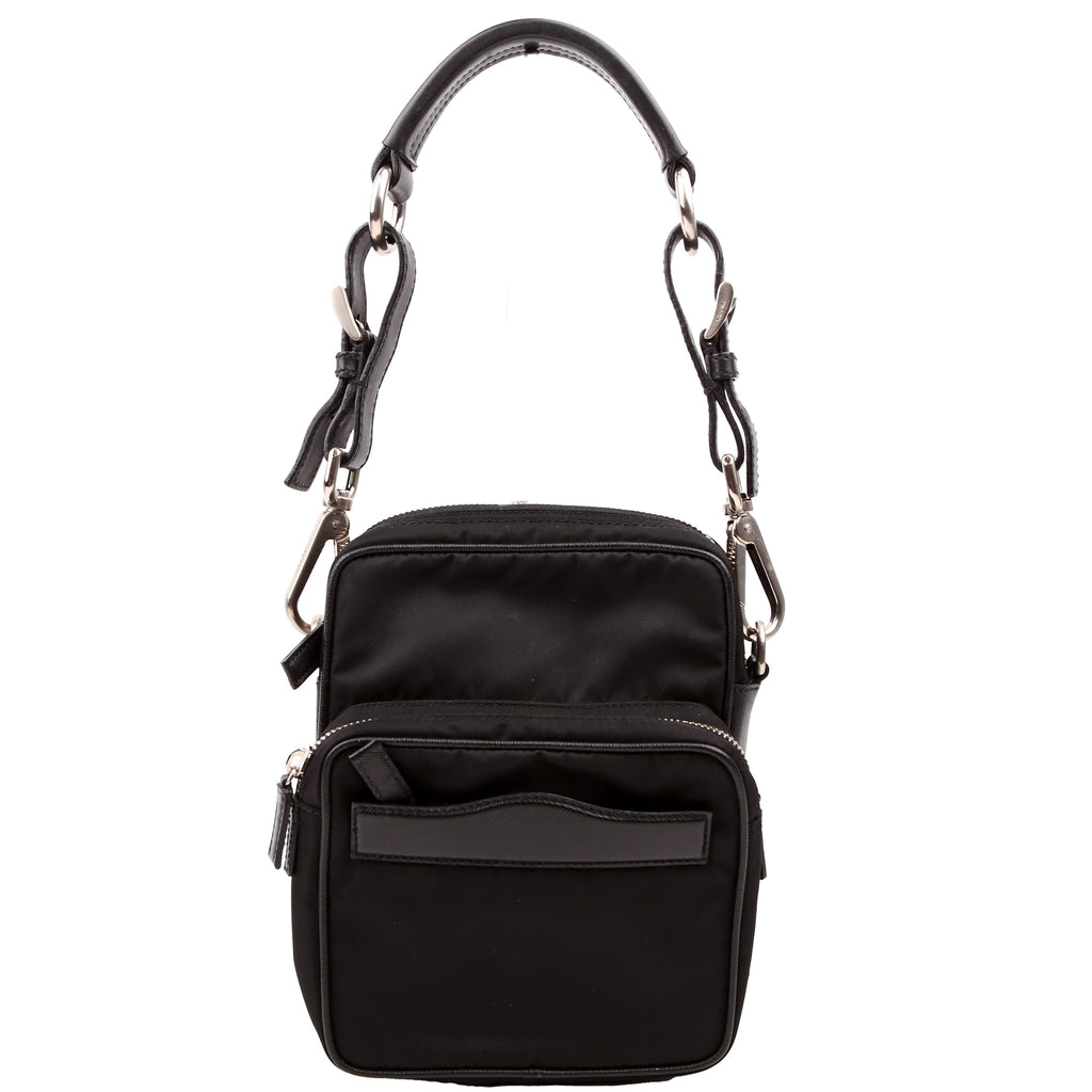 BR2159 Nylon Semitracolla Shoulder Bag Black