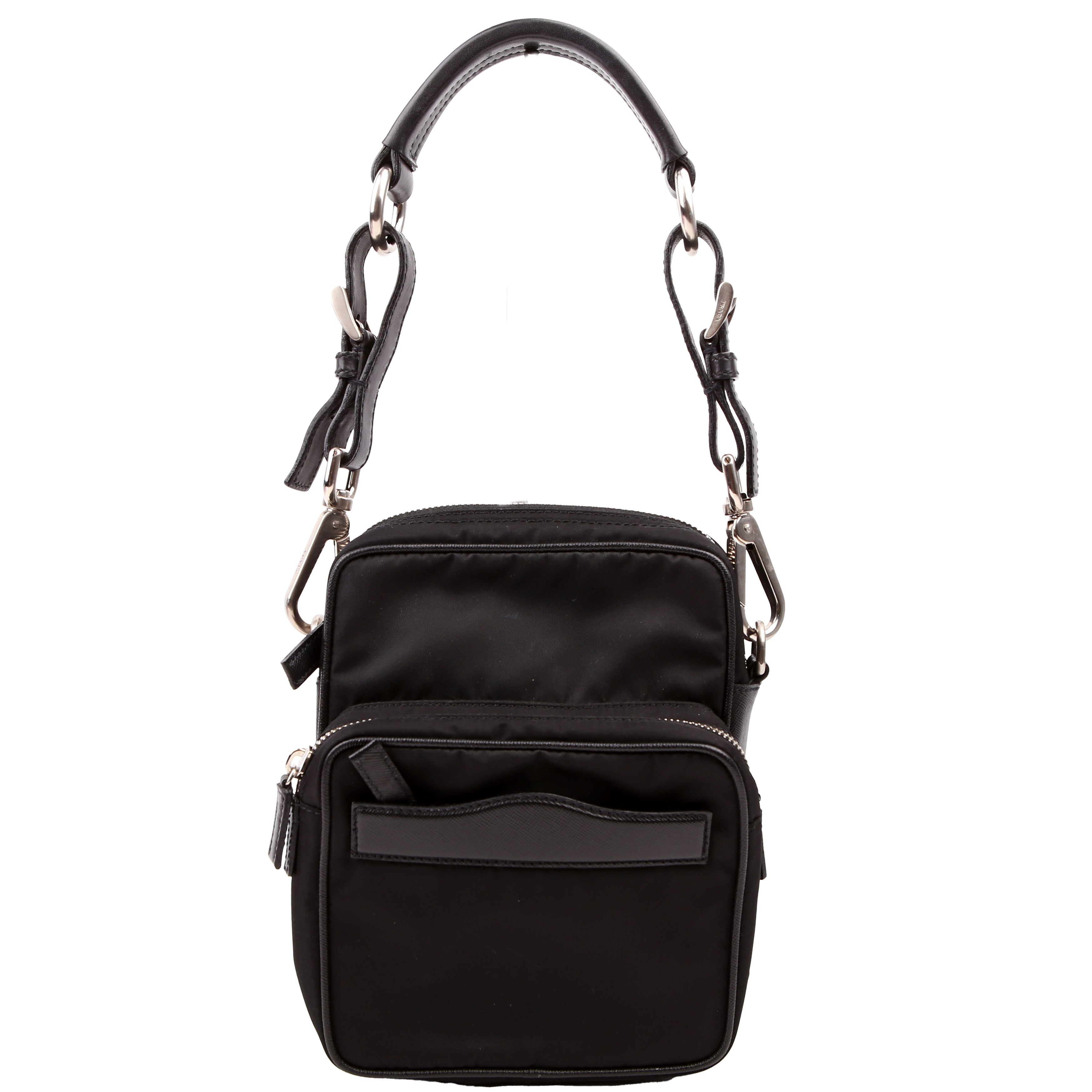 BR2159 Nylon Semitracolla Shoulder Bag Black