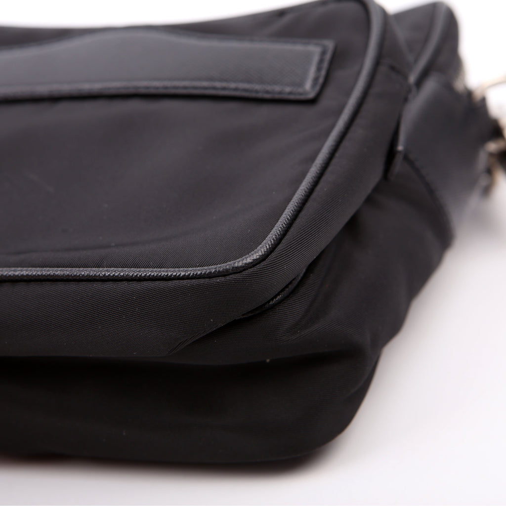 BR2159 Nylon Semitracolla Shoulder Bag Black