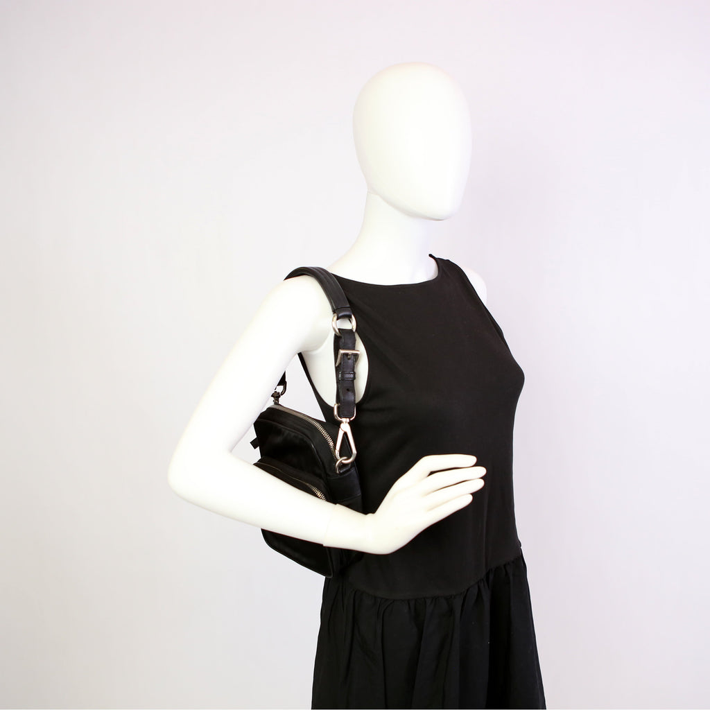 BR2159 Nylon Semitracolla Shoulder Bag Black