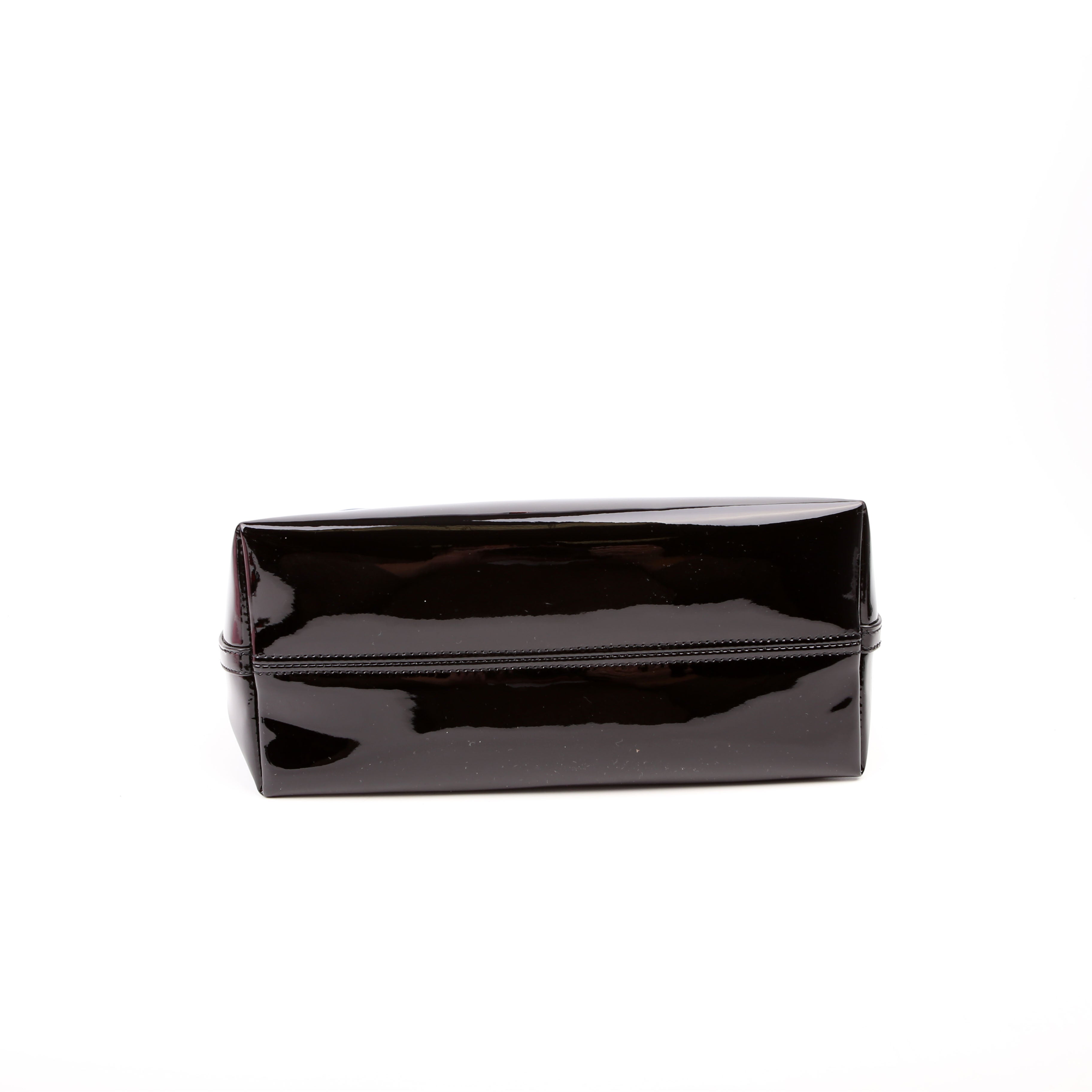 SAINT LAURENT Rendez-Vous Patent Calfskin Hobo Black