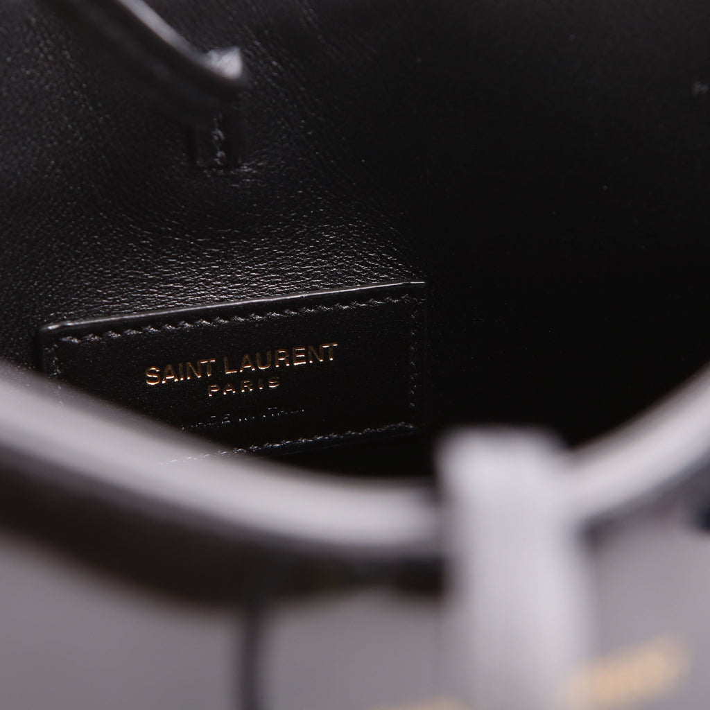 SAINT LAURENT Rendez-Vous Patent Calfskin Hobo Black