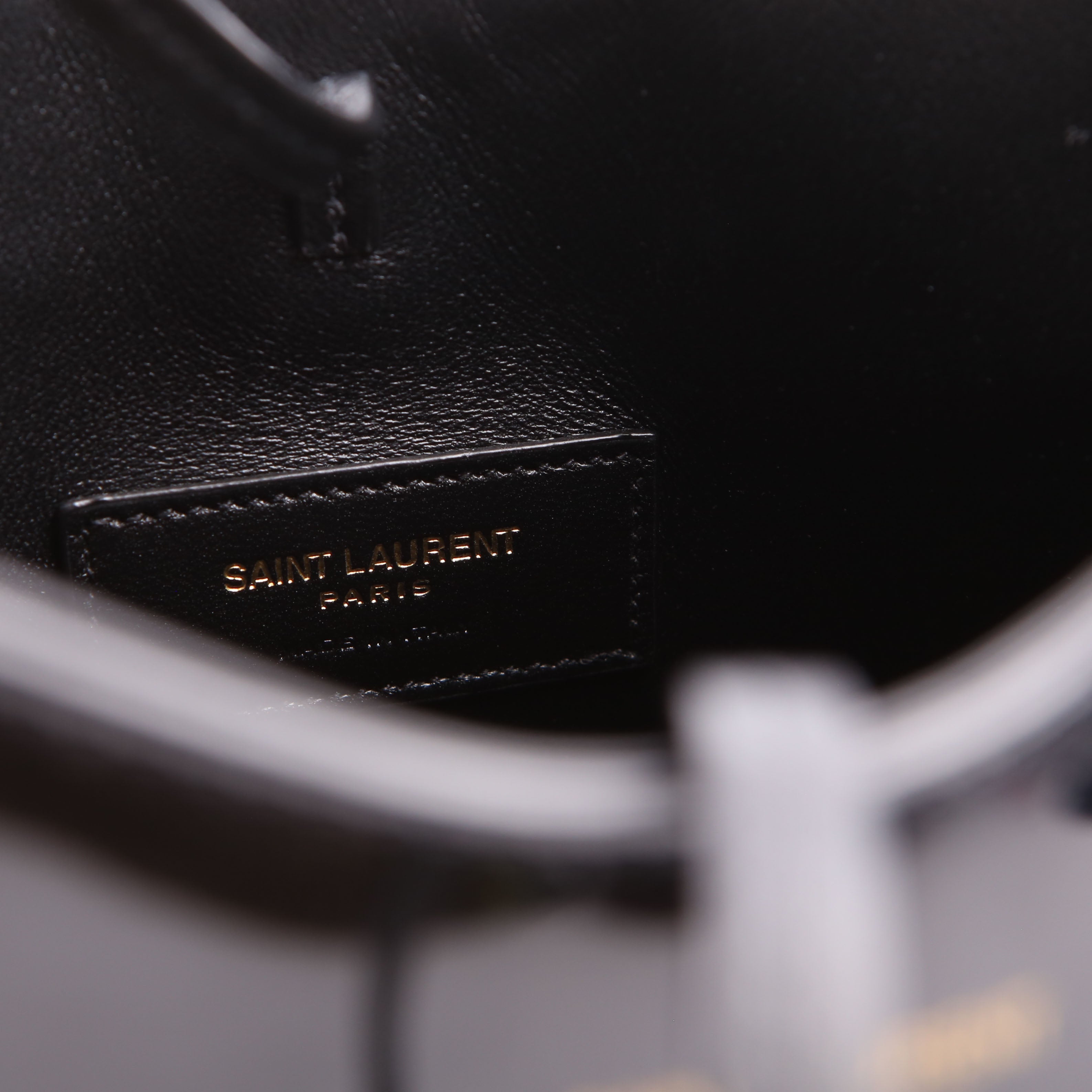 SAINT LAURENT Rendez-Vous Patent Calfskin Hobo Black
