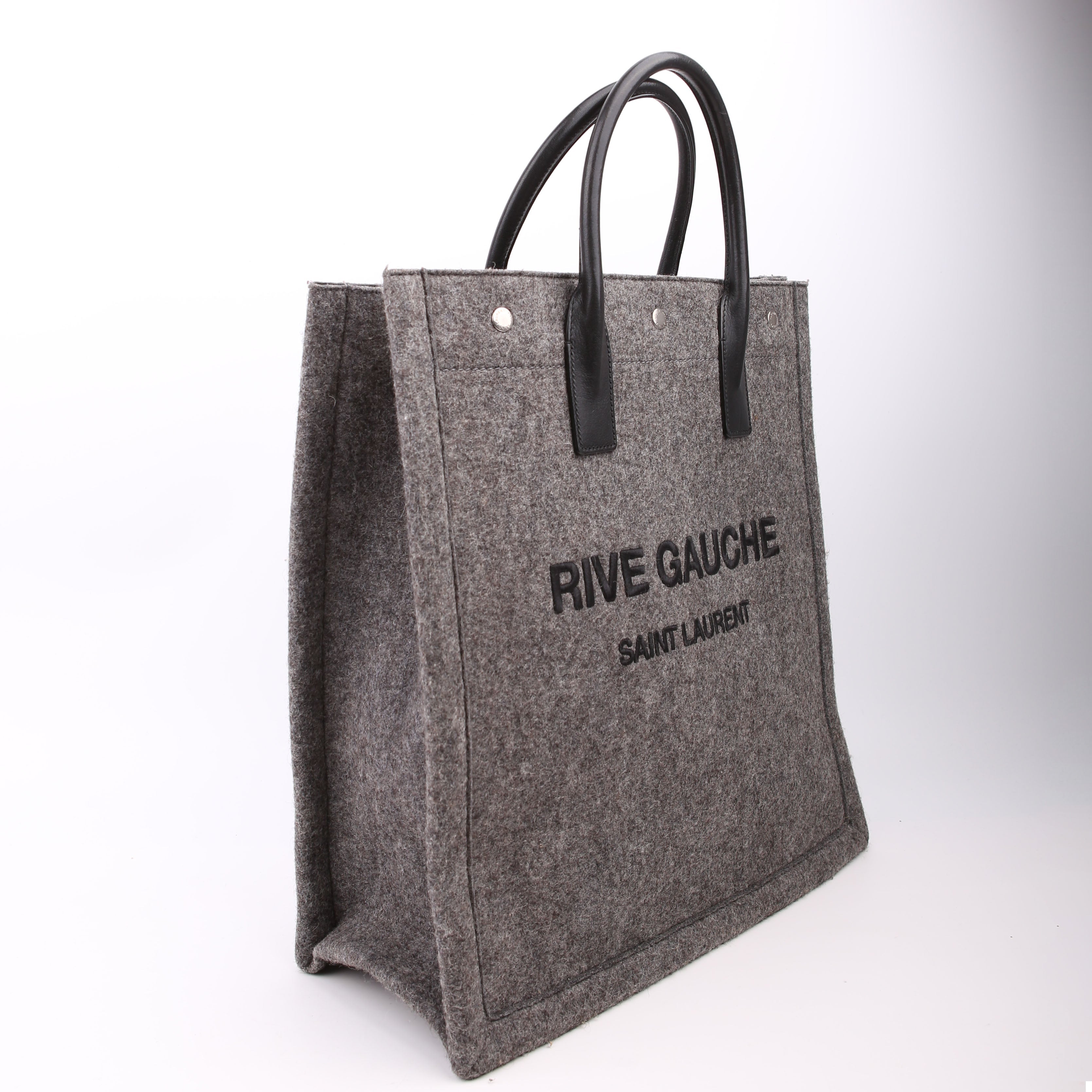 SAINT LAURENT Rive Gauche Vertical Felt Tote Bag Grey