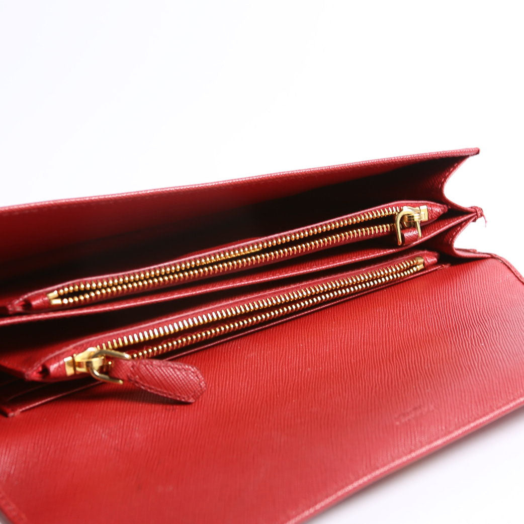 Saffiano Clutch Red