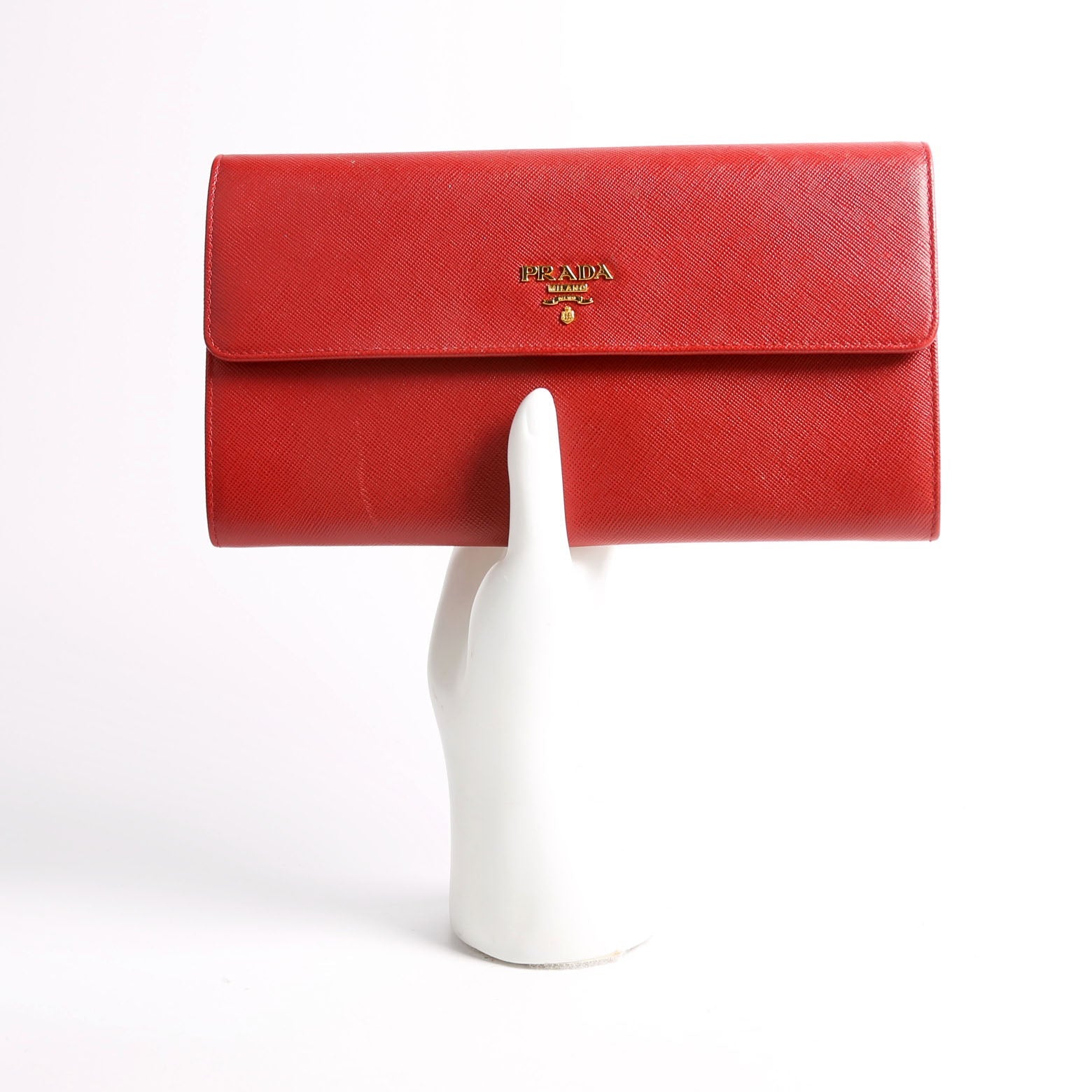 Saffiano Clutch Red