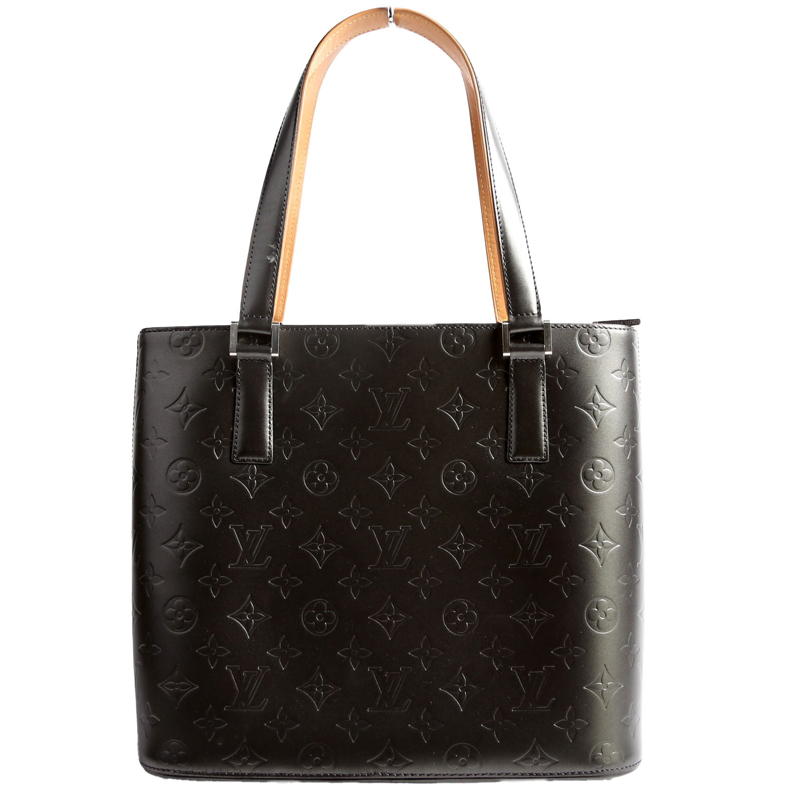Stockton Monogram Mat Leather Gray